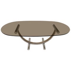 Romeo Rega Chrome, Brass and Glass Coffee Table