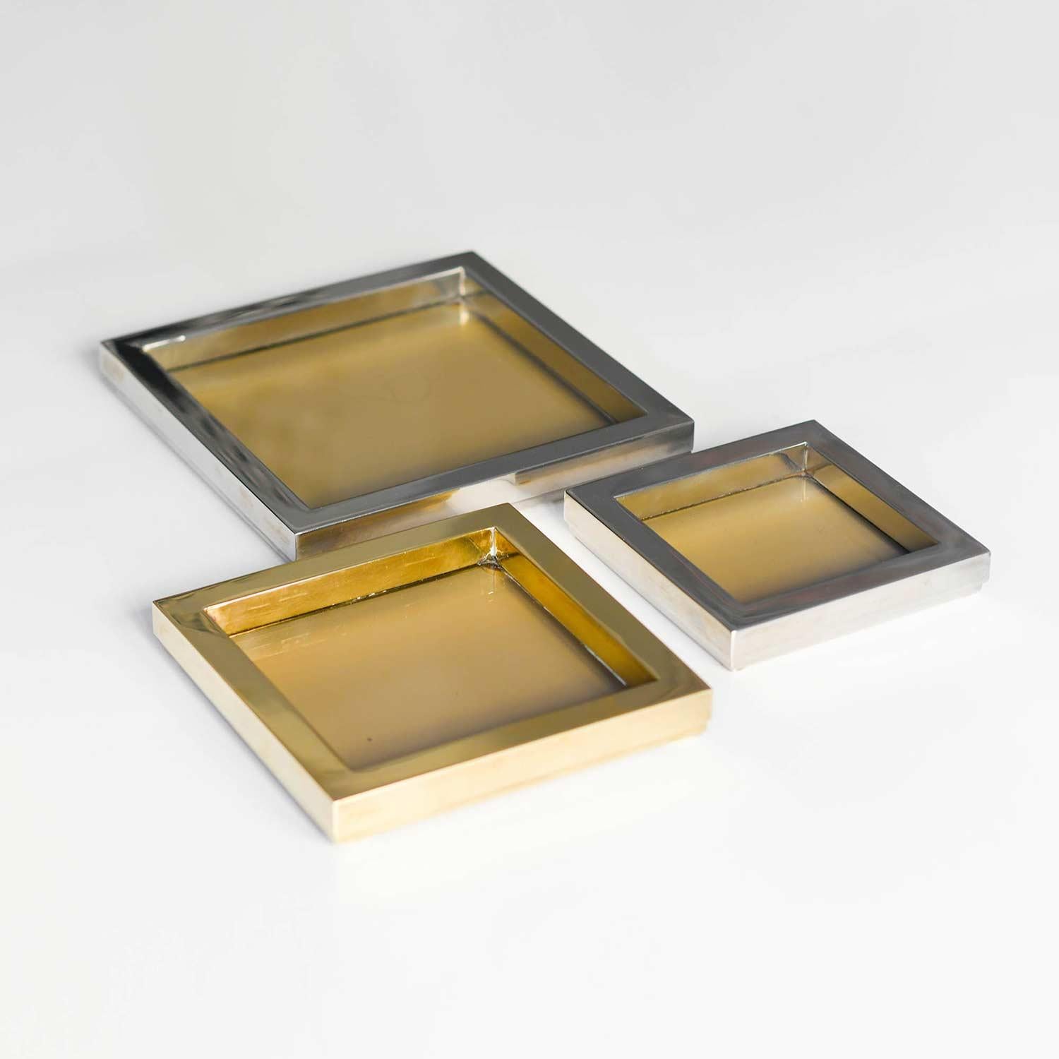 Romeo Rega Coin Tray in Metal and Brass from 1980s In Good Condition For Sale In Roma, RM