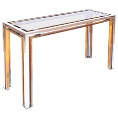Romeo Rega Console Table in Brass and Chrome