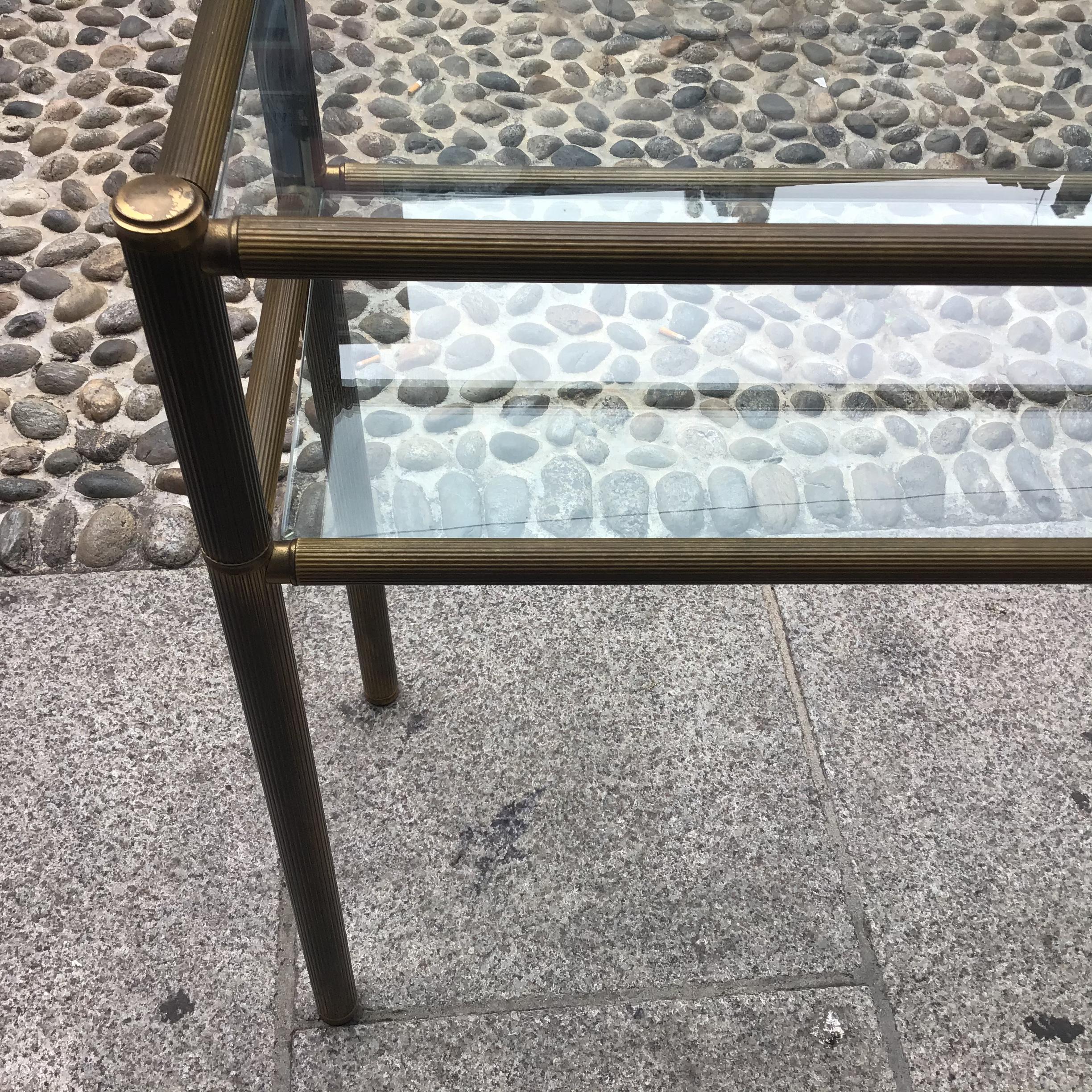 Romeo Rega Console Brass  Glass 1970 Italy For Sale 13