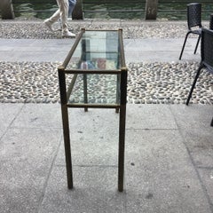 Romeo Rega Console Brass  Glass 1970 Italy