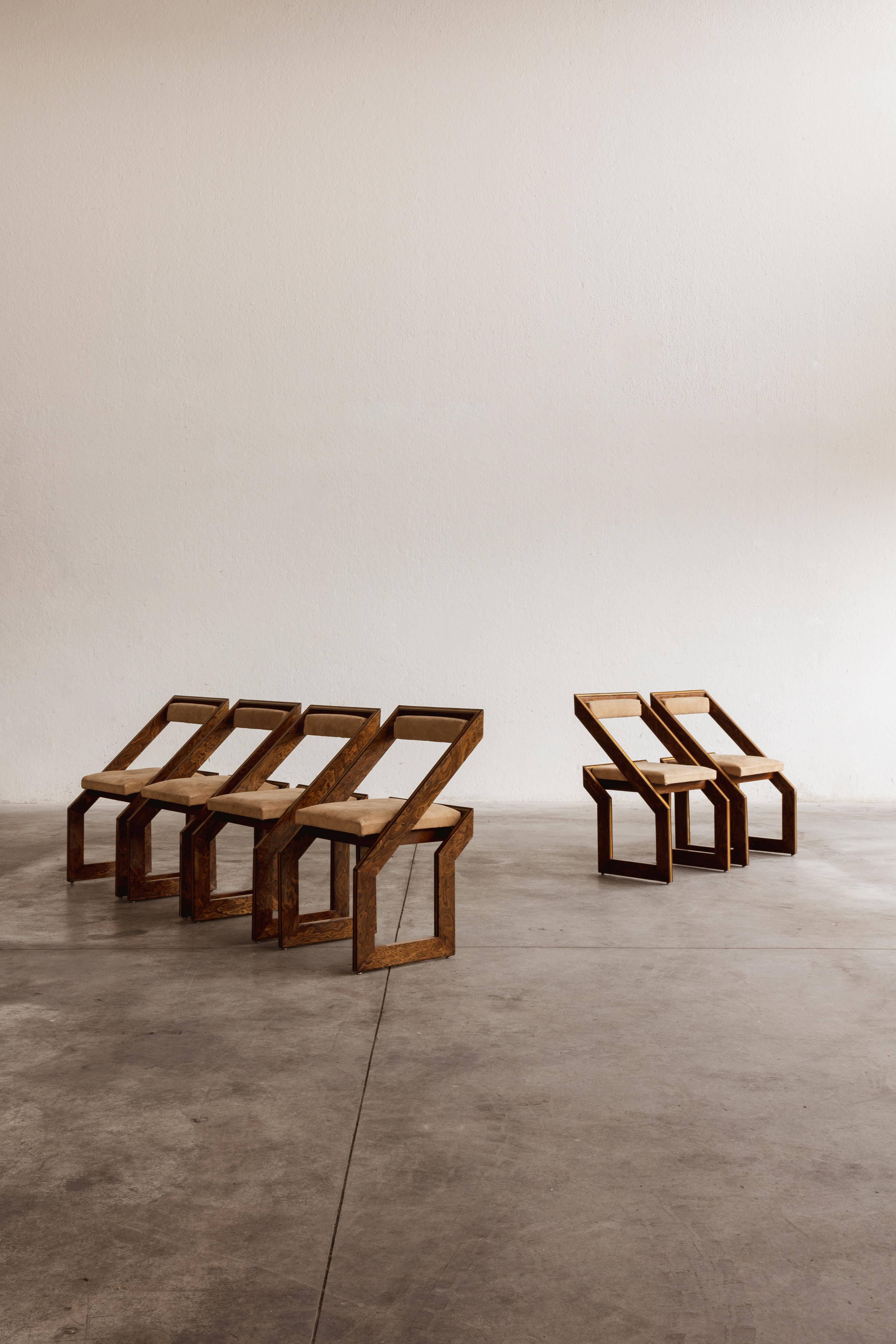 Romeo Rega Dining Chairs, 1978, Set of 6 In Good Condition In Lonigo, Veneto