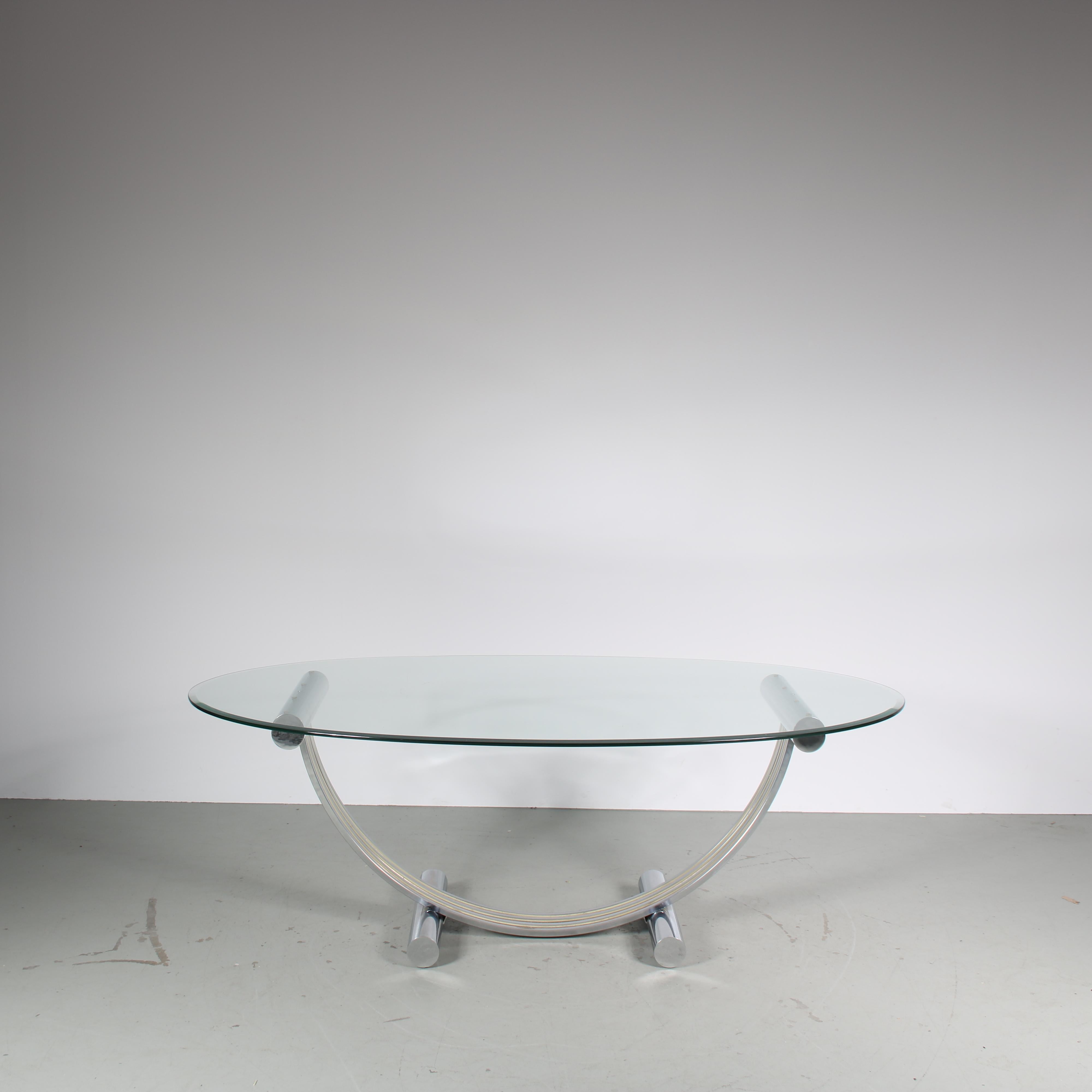 Romeo Rega Dining Table with Glass Top, Italy 1970 2