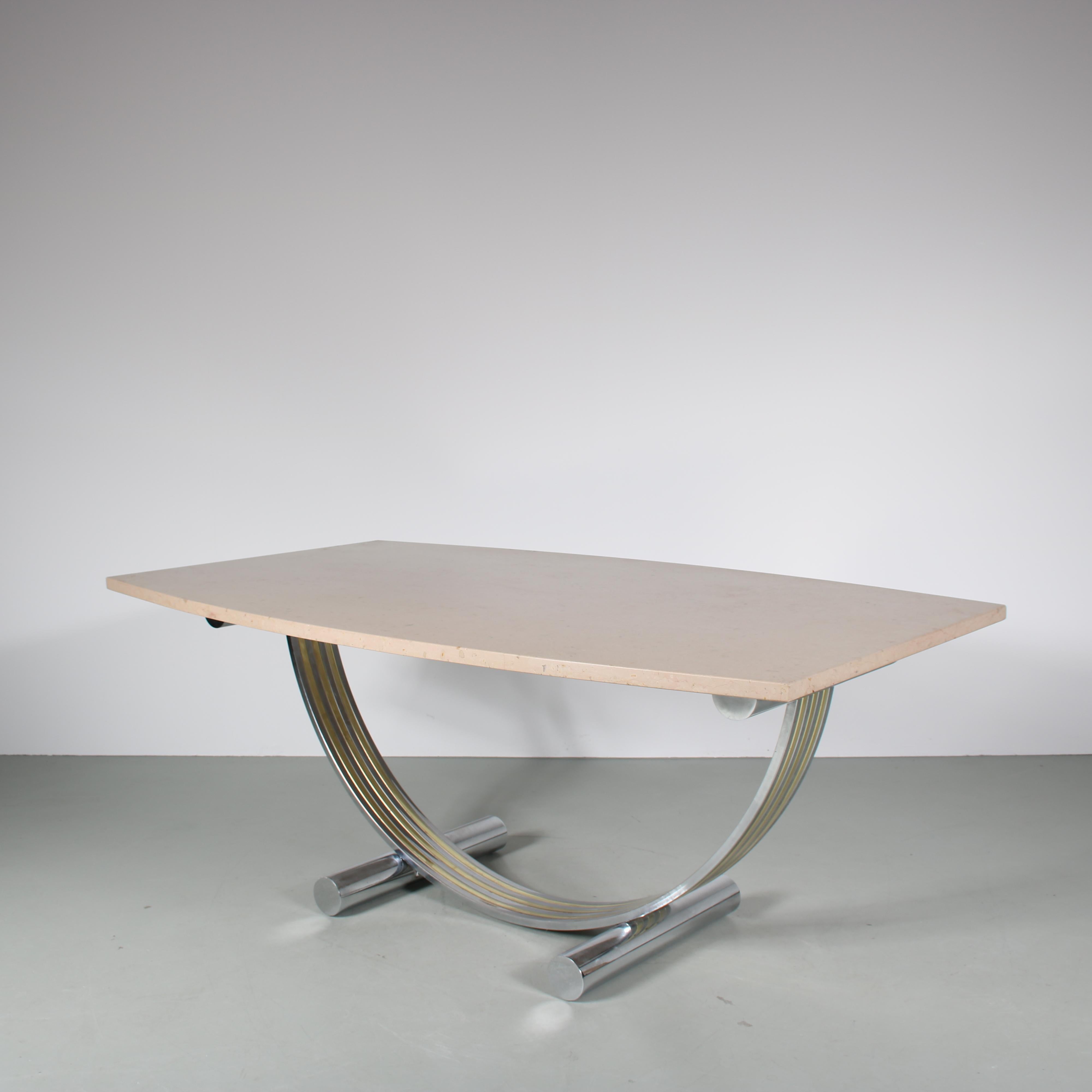 Romeo Rega Dining Table with Marble Top, Italy 1970 6