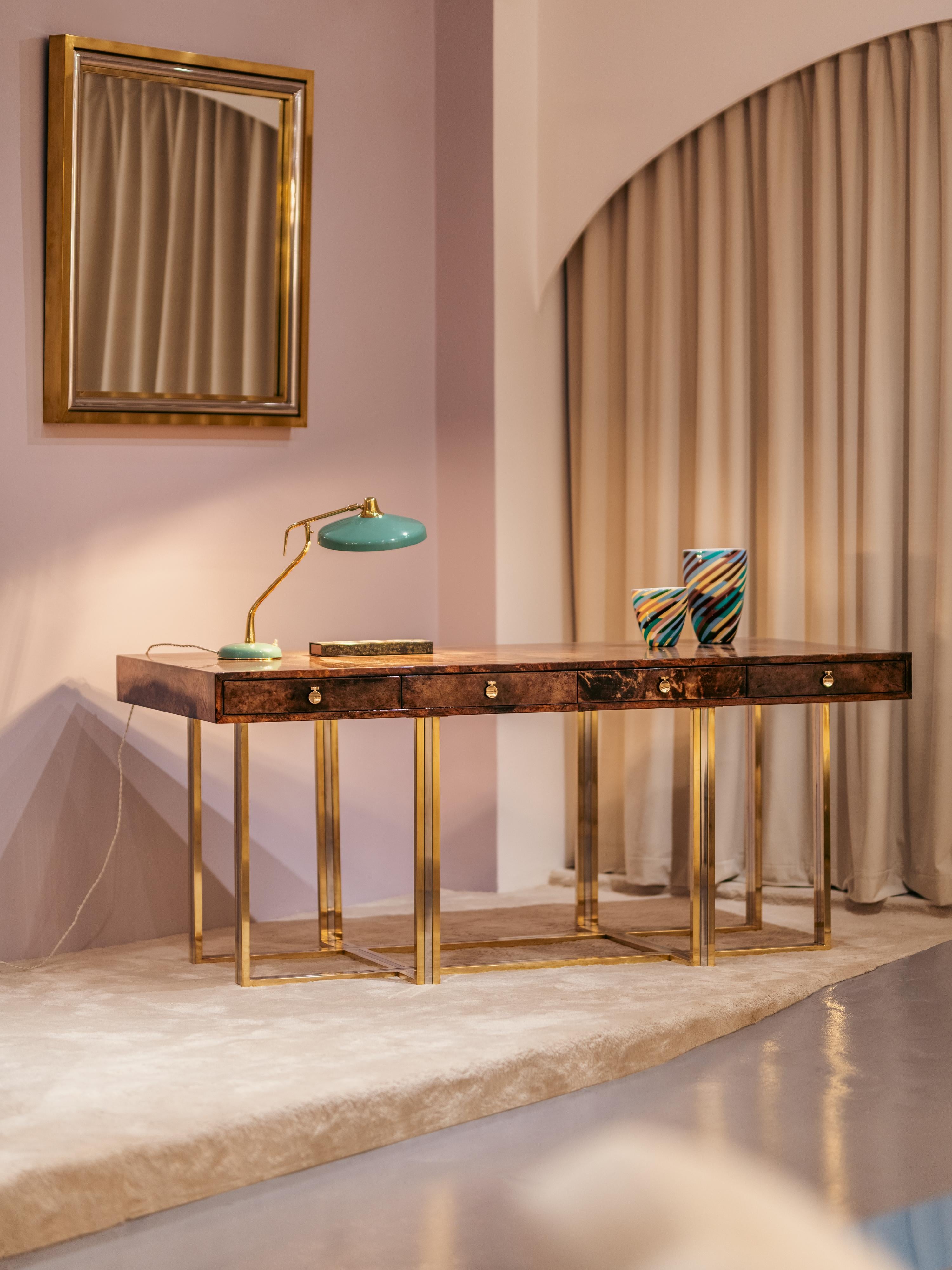 Romeo Rega pour Metalarte - Grand miroir carré chromé en laiton, 1970 en vente 6