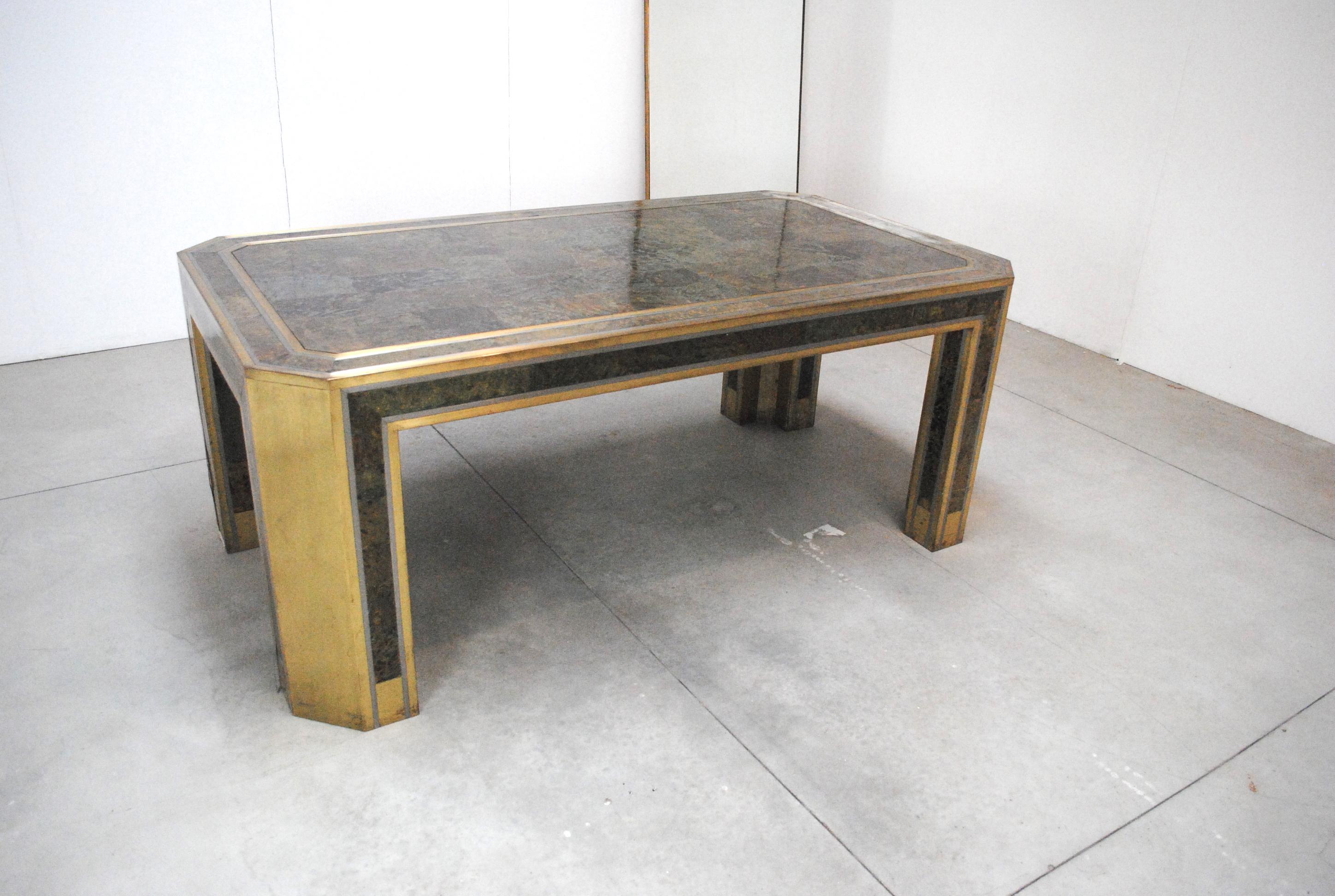 Romeo Rega Gorgeous Table in Brass and Turtle Skin from, 1970s 5