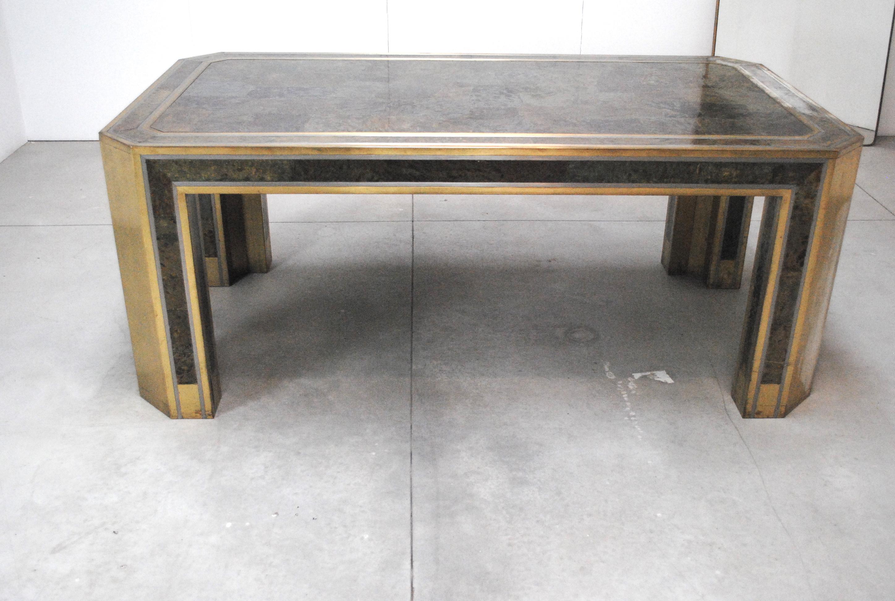 Romeo Rega Gorgeous Table in Brass and Turtle Skin from, 1970s 6