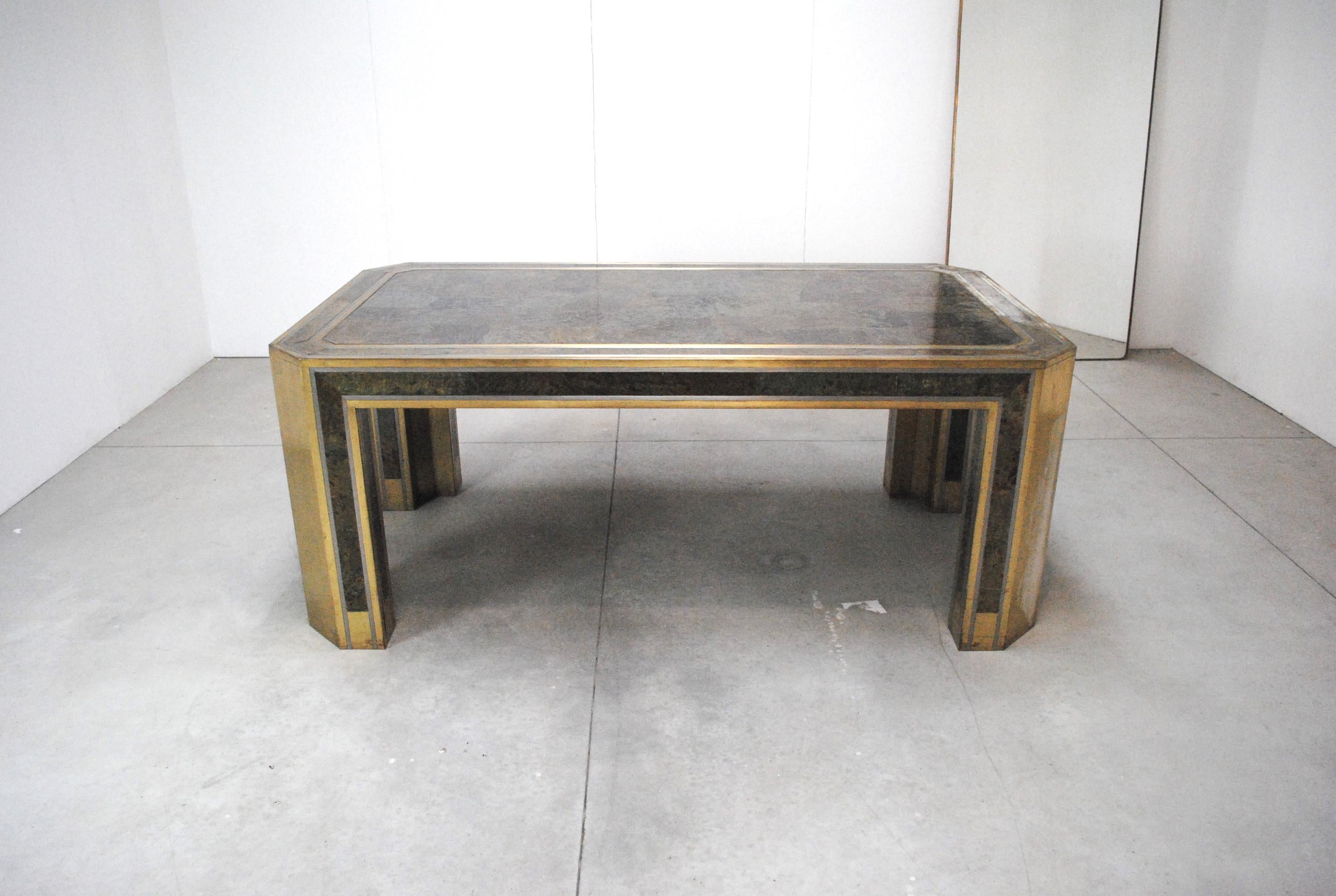 Romeo Rega Gorgeous Table in Brass and Turtle Skin from, 1970s 7