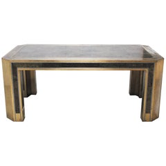 Romeo Rega Gorgeous Table in Brass and Turtle Skin from, 1970s