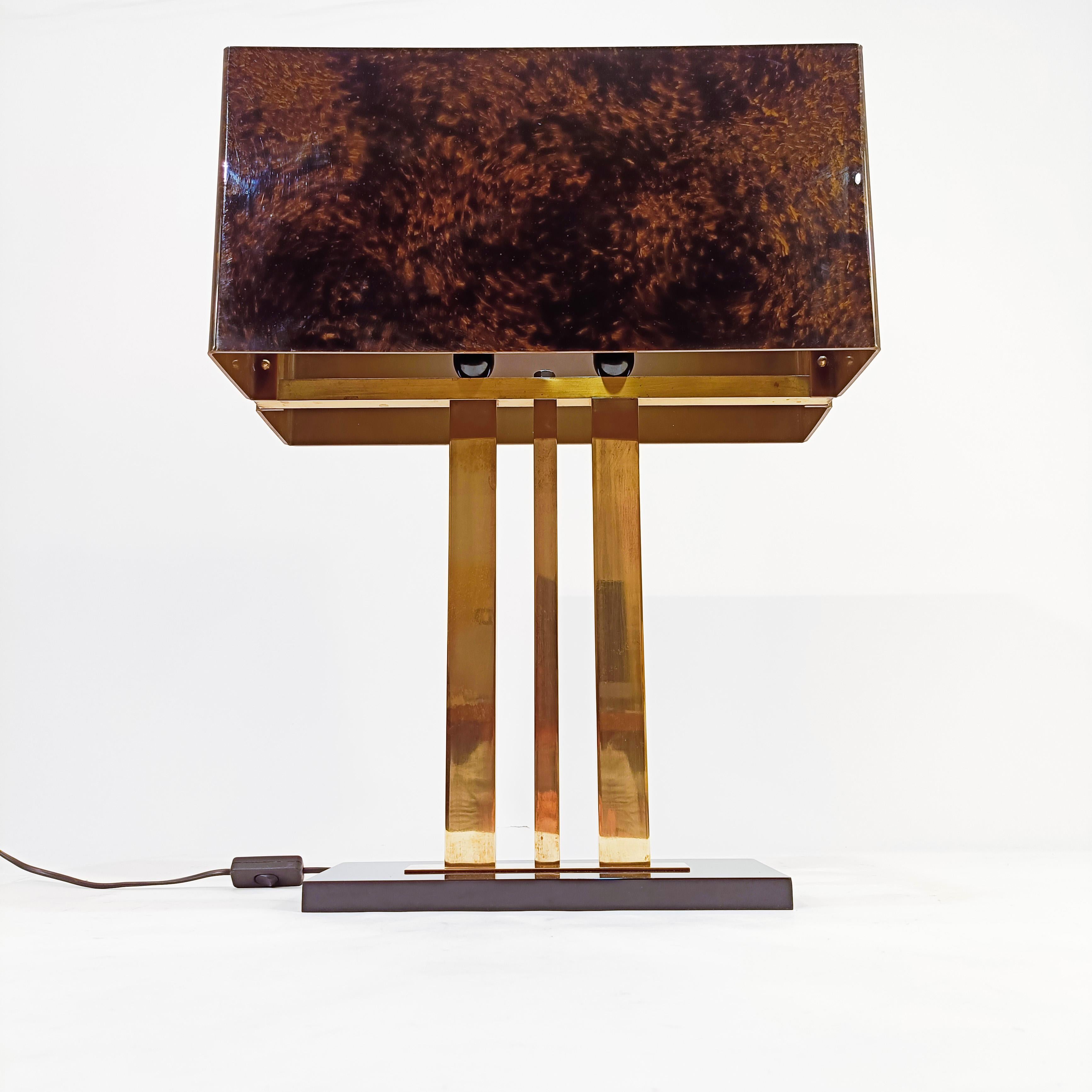 Romeo Rega. Hollywood Regency and Post-Modern huge table lamp, Italy, 1970s In Excellent Condition For Sale In SANT ADRIÀ DE BESÒS, ES