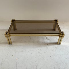Romeo Rega Impressive Large Brass Coffee Table Model 'Skyline', Italy 1976