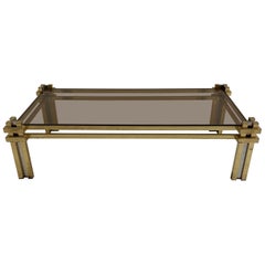 Romeo Rega Impressive Large Brass Coffee Table Model 'Skyline', Italy 1976