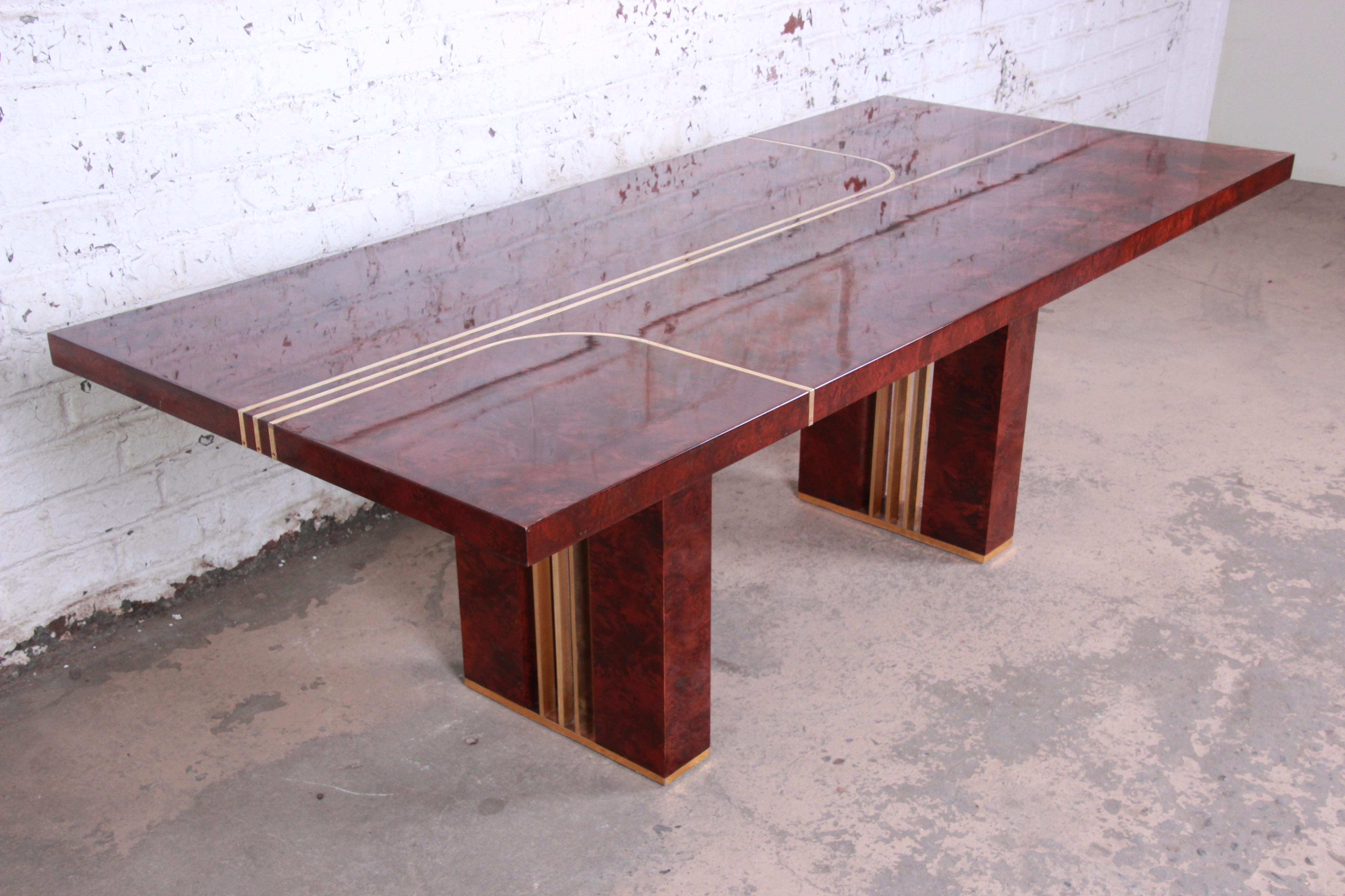 burl wood dining table