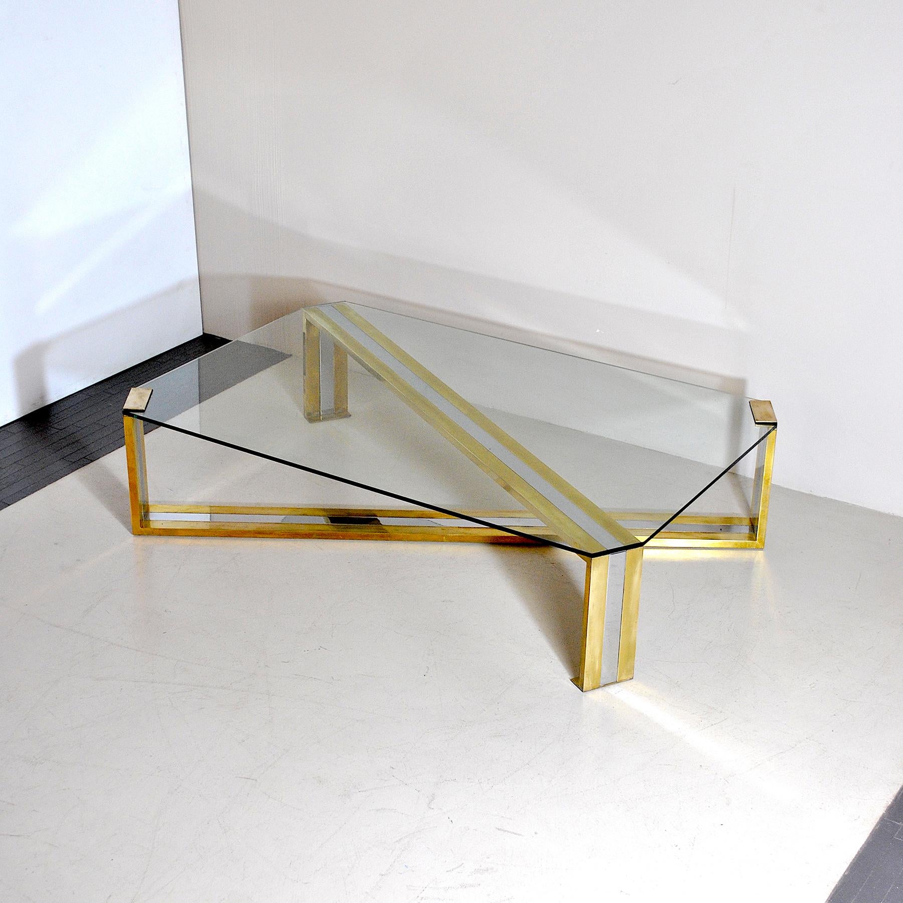 Brass Romeo Rega Italian Midcentury Coffee Table