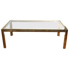 Romeo Rega Italian Modern Cocktail Table in Chrome, Brass and Glass