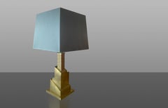 Romeo Rega, Italian Skyscraper Patinated Brass Table Lamps , 1970