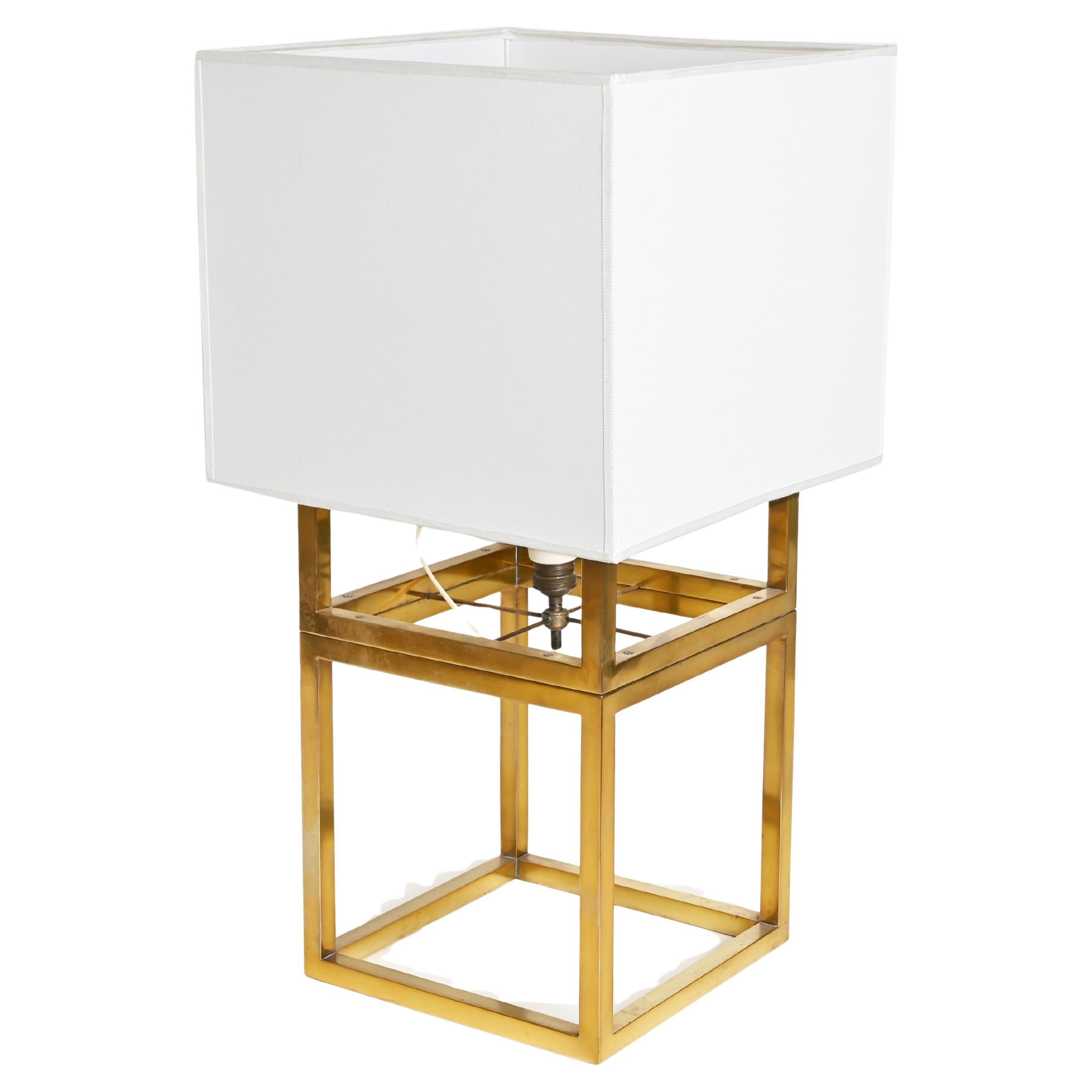 Romeo Rega Large Mid-Century Table Lamp in Brass, Italy 1970s