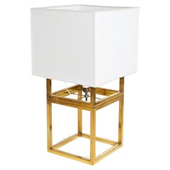 Romeo Rega Large Mid-Century Table Lamp in Brass, Italy 1970s