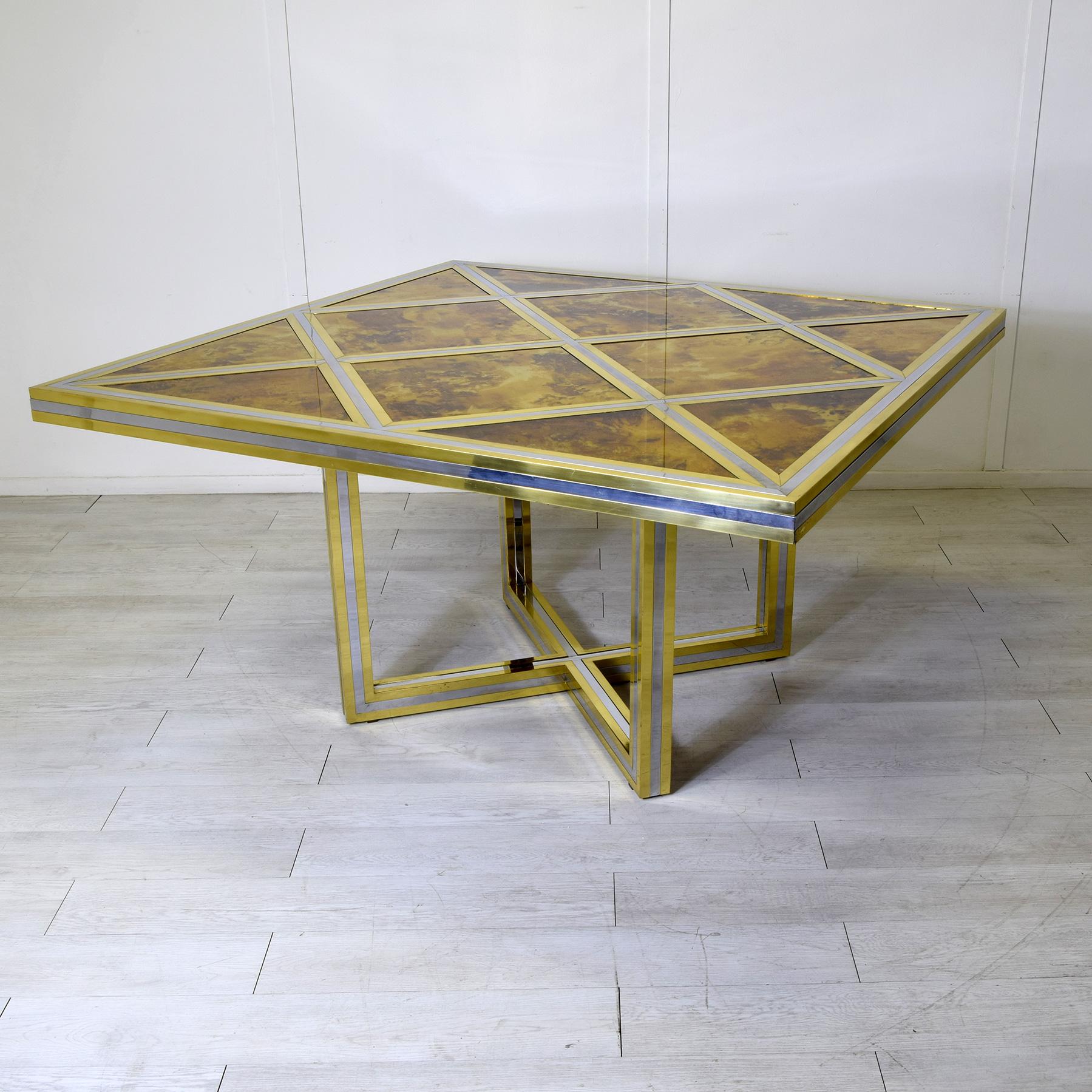 Romeo Rega large square table 1970s. in vendita 3