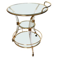 Roméo Rega Lucite and Brass Bar Cart