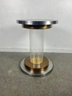 Romeo Rega Lucite / stainless / brass  Pedestal Table Base, , Italian Modernist