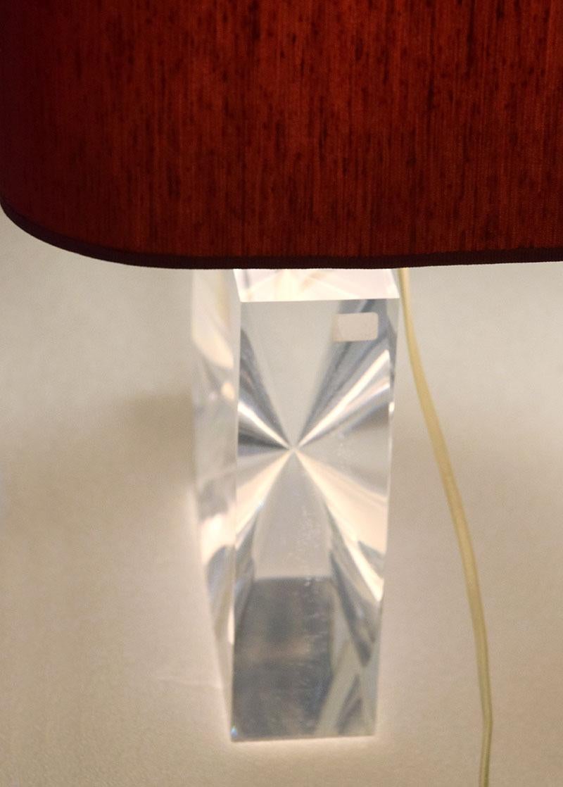 Romeo Rega lucite table lamp, 1970s For Sale 4