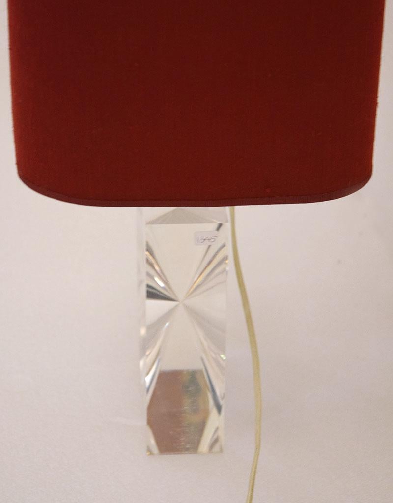 Romeo Rega lucite table lamp, 1970s For Sale 5