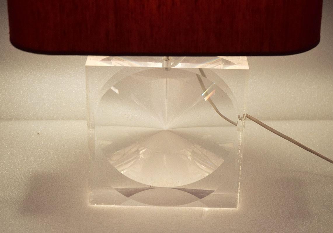 Romeo Rega lucite table lamp, 1970s For Sale 2