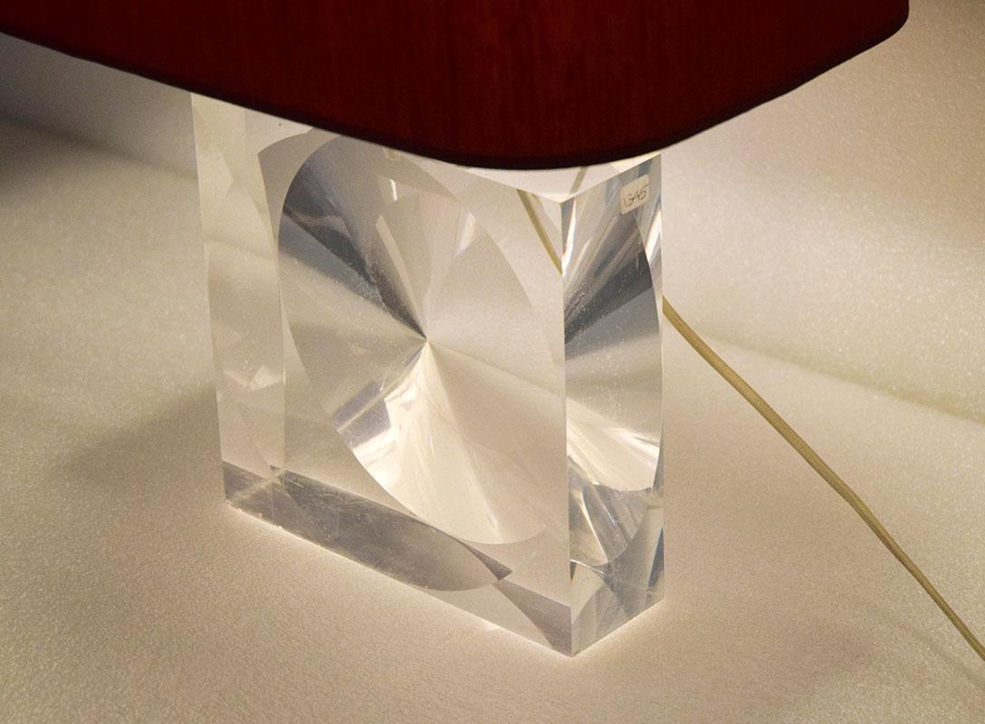 Romeo Rega lucite table lamp, 1970s For Sale 3