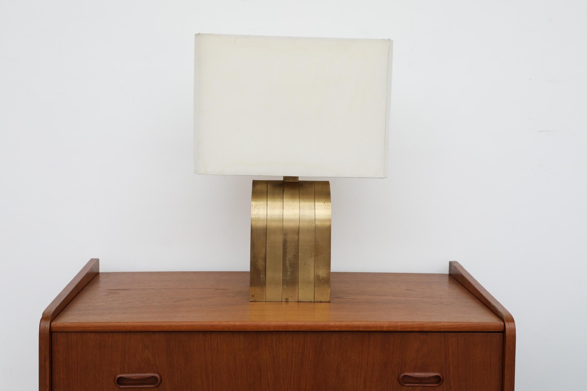 Late 20th Century Romeo Rega Mid-Century Italian Brass Table Lamp For Sale