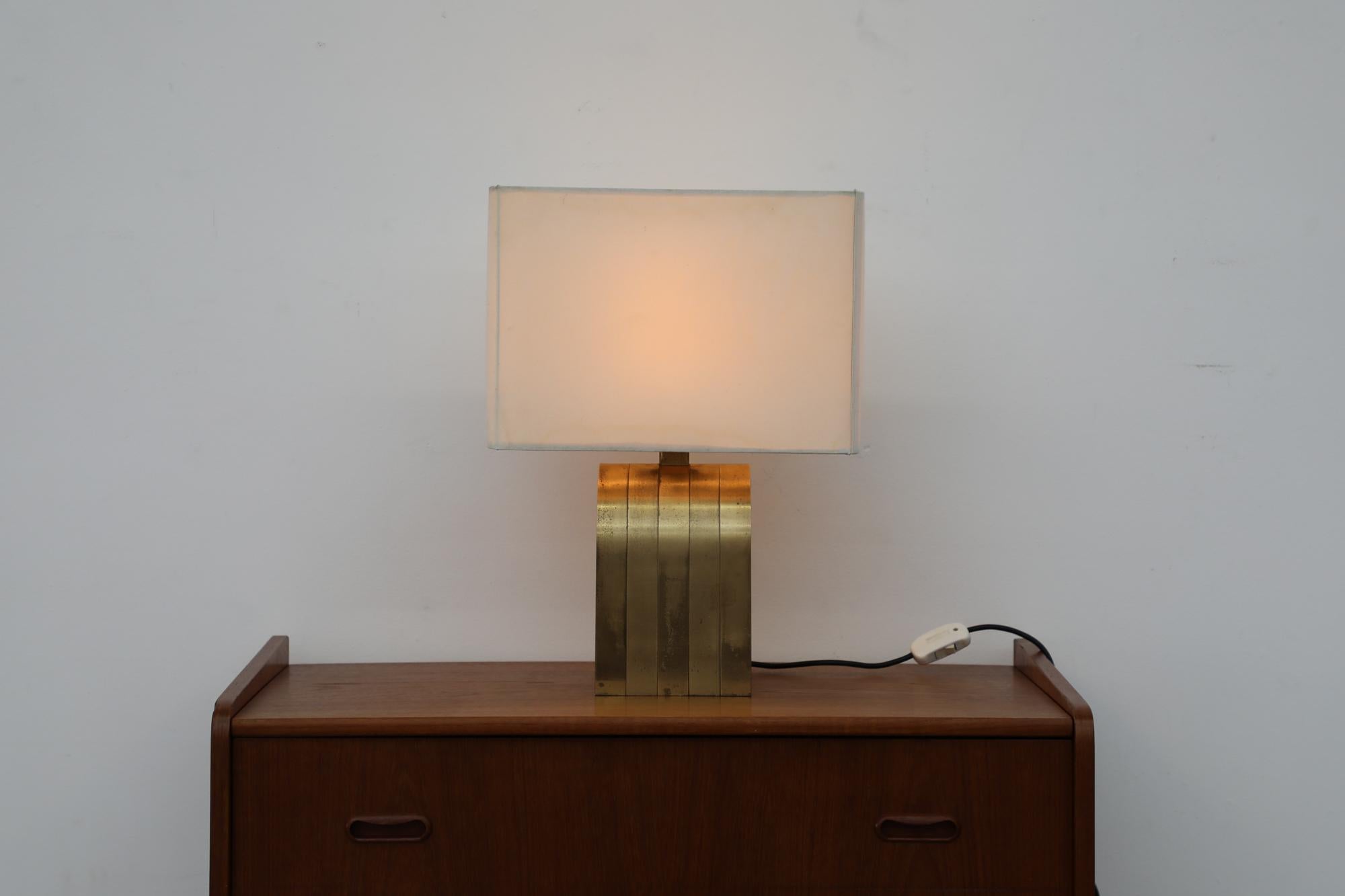 Romeo Rega Mid-Century Italian Brass Table Lamp For Sale 3