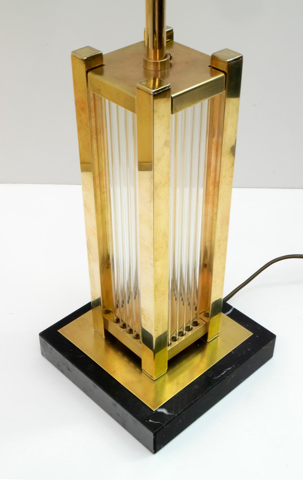 Romeo Rega Mid-Century Modern Italian Brass and Glass Table Lamp, 1970s 3