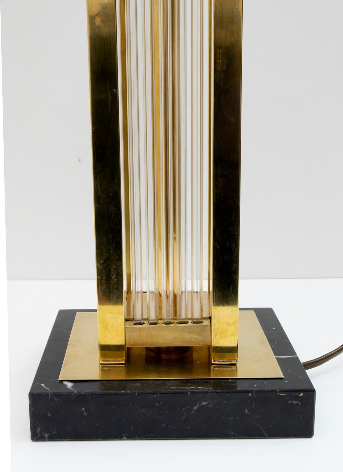 Romeo Rega Mid-Century Modern Italian Brass and Glass Table Lamp, 1970s 4