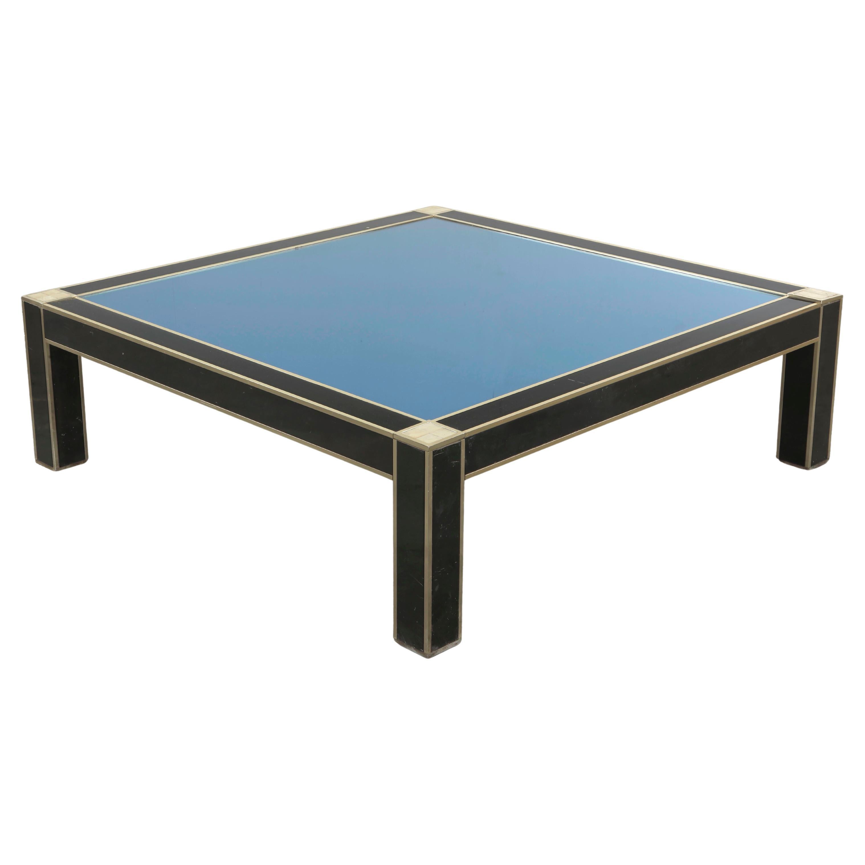Romeo Rega, Modernist Brass and Black Laminate Coffee Table, 1960s