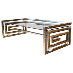 Romeo Rega Modernist Greek Key Coffee Table Italian, 1970's