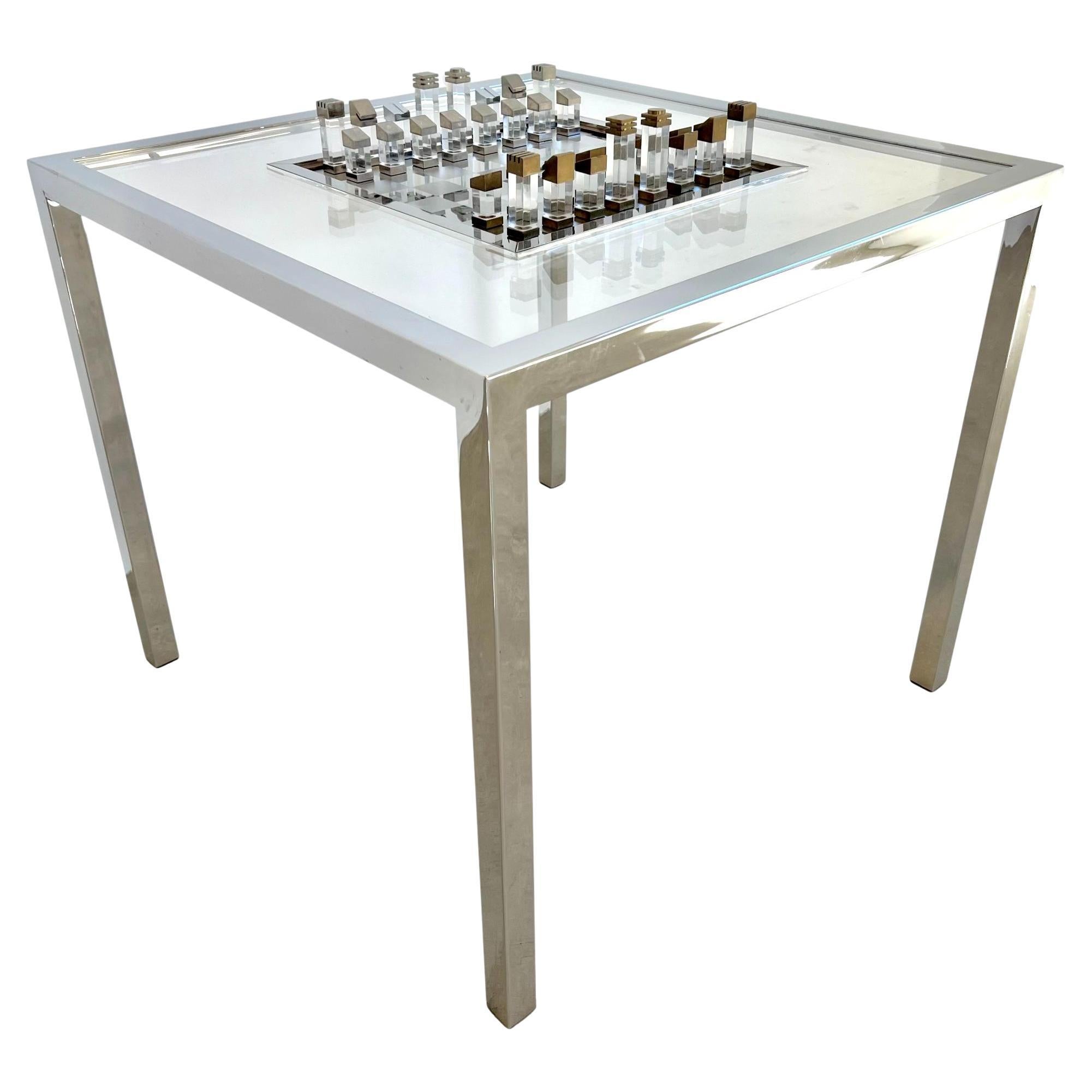 Table d'échecs Romeo Rega Perspex, 1970, Italie en vente