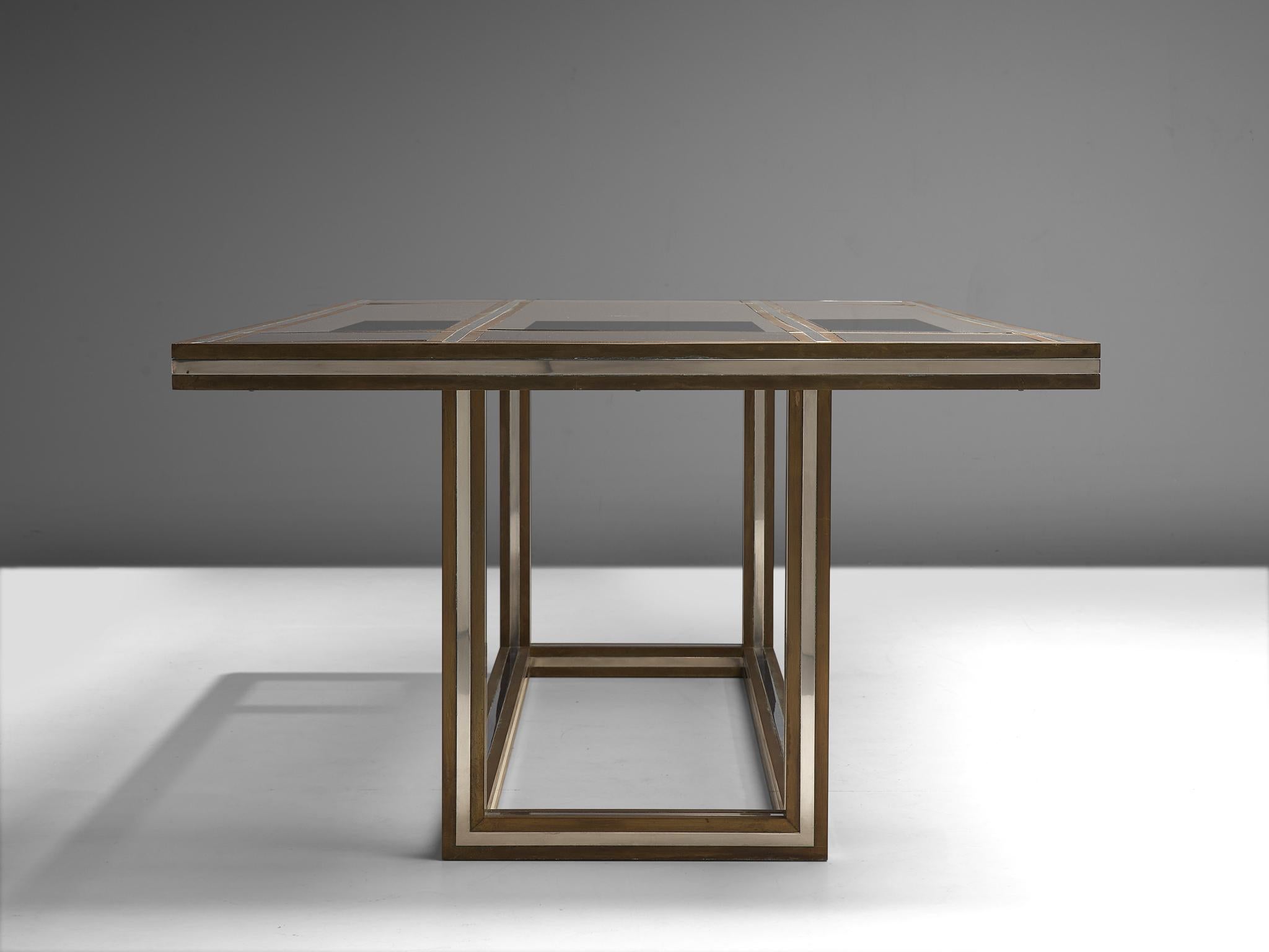 Romeo Rega Rectangular Table in Metal and Glass 1
