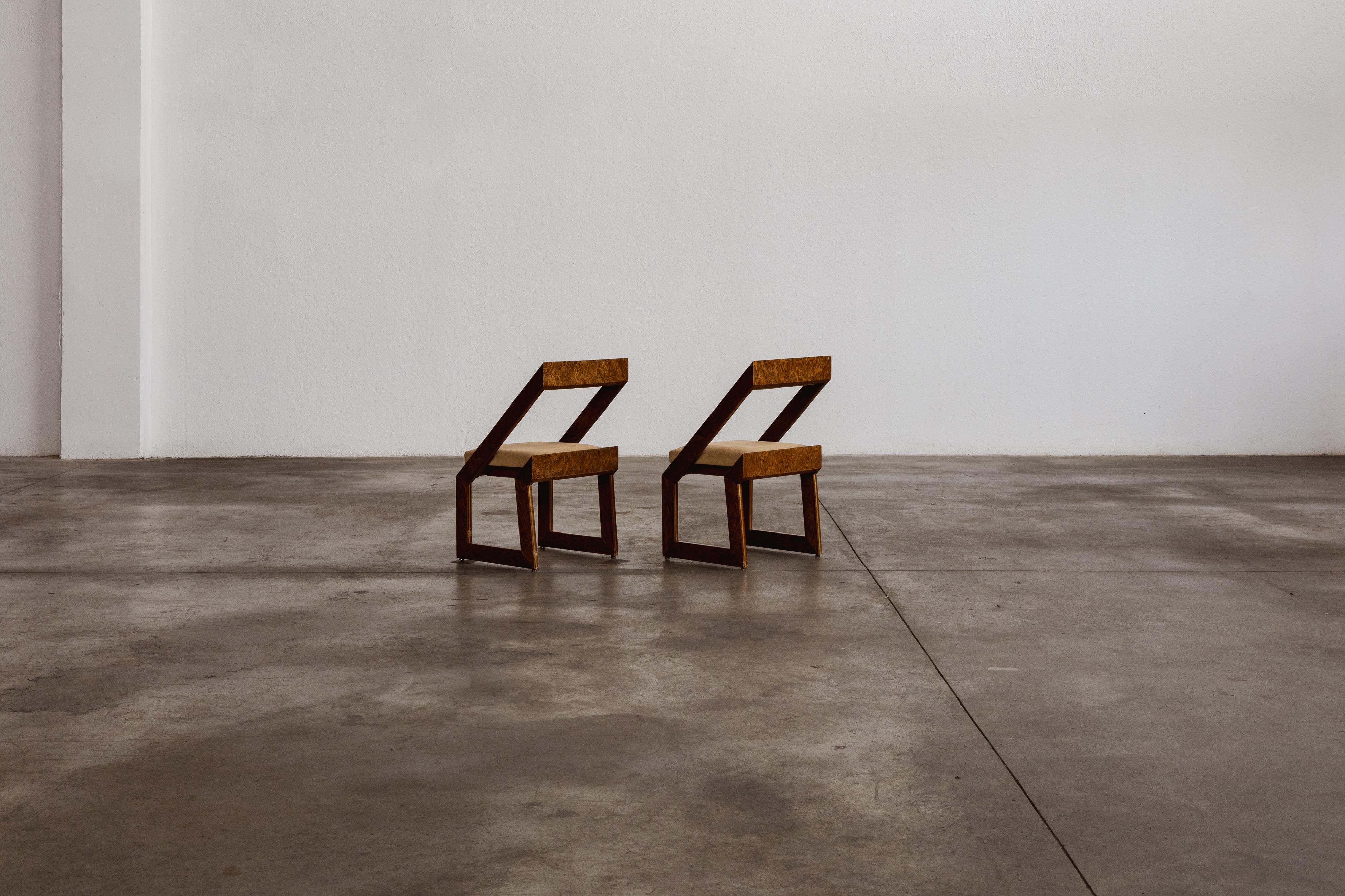 Post-Modern Romeo Rega Sculptural Dining Chairs, 1970, Set of 2 For Sale