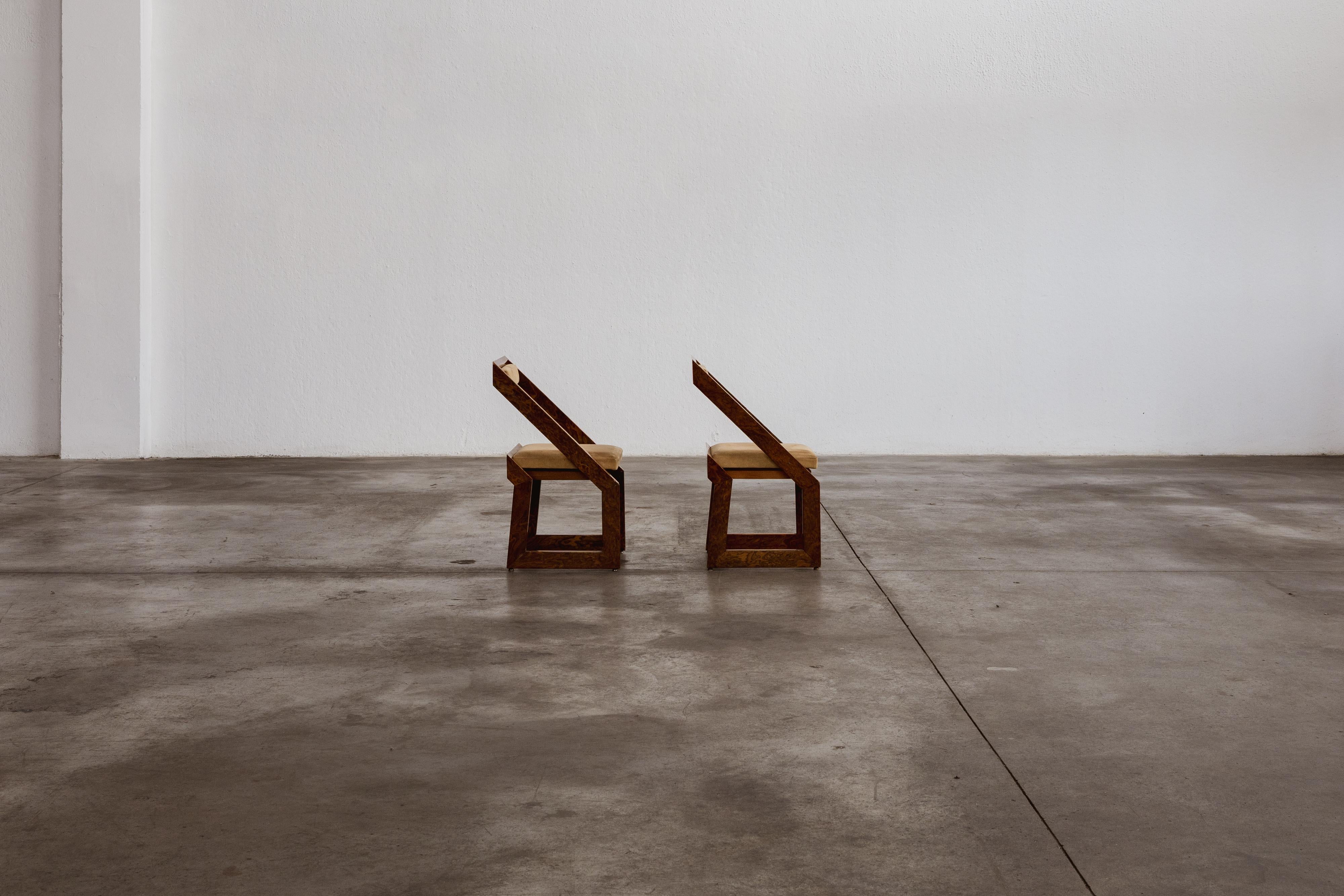 Italian Romeo Rega Sculptural Dining Chairs, 1970, Set of 2 For Sale