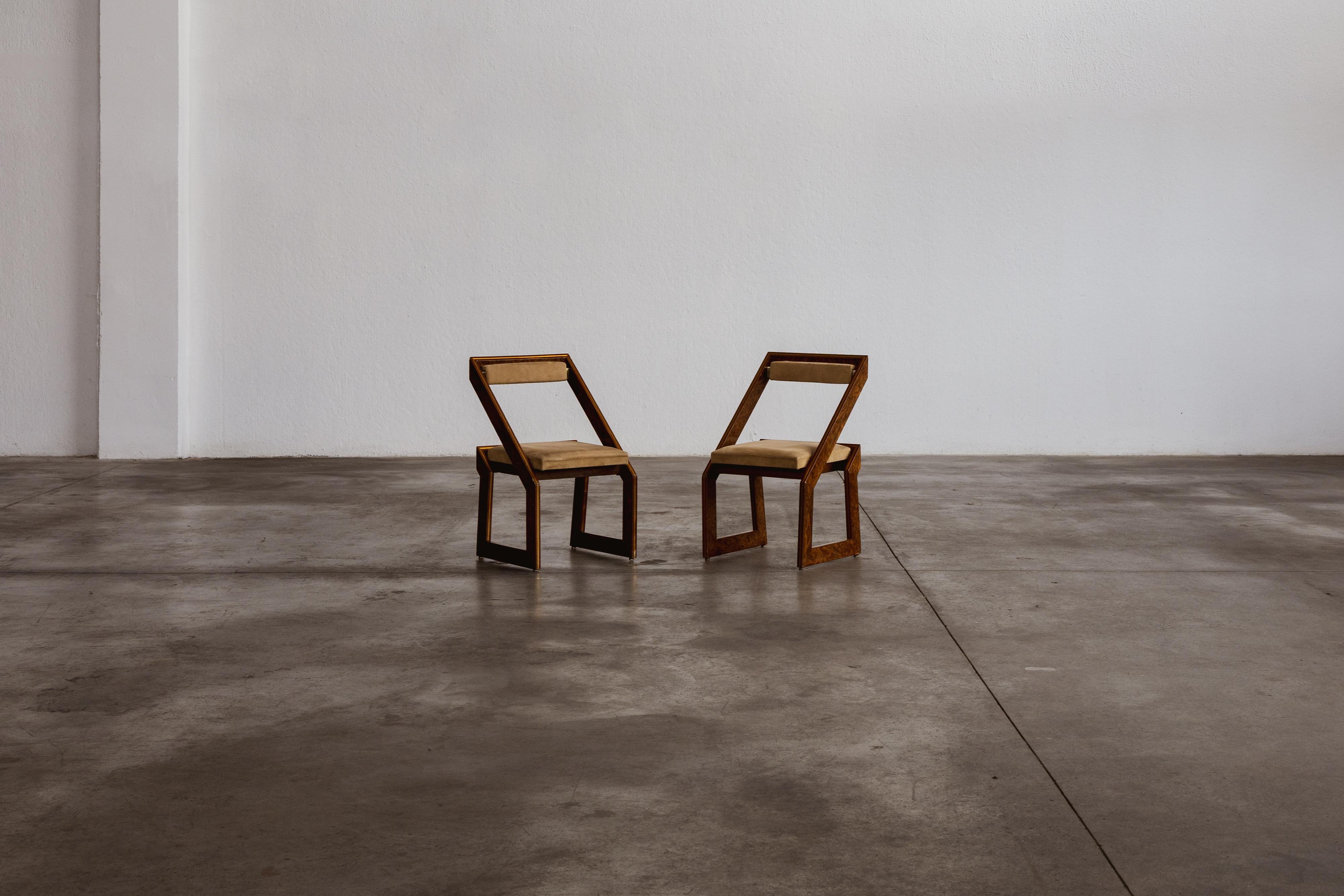 Romeo Rega Sculptural Dining Chairs, 1970, Set of 2 In Good Condition For Sale In Lonigo, Veneto