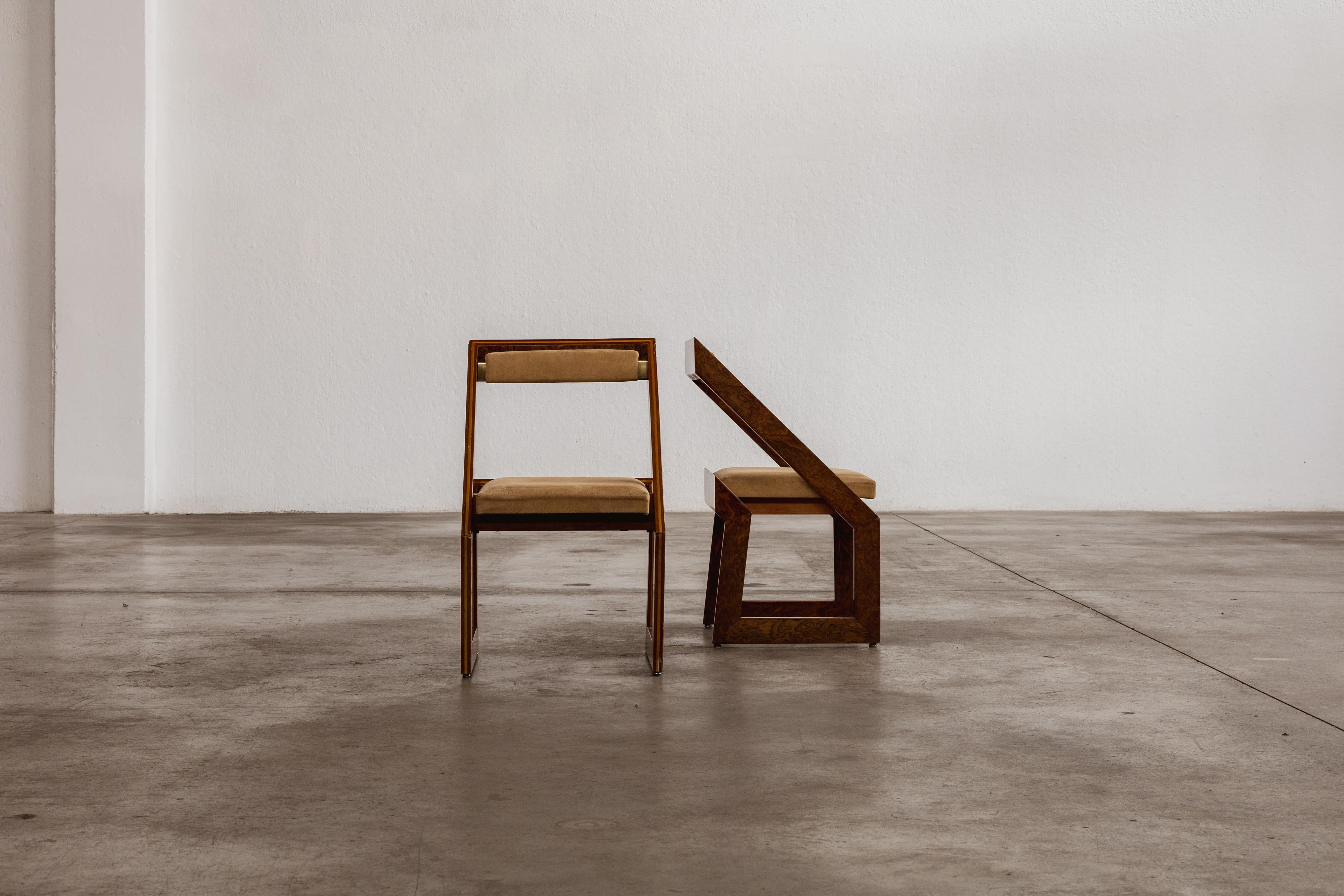 Late 20th Century Romeo Rega Sculptural Dining Chairs, 1970, Set of 2 For Sale