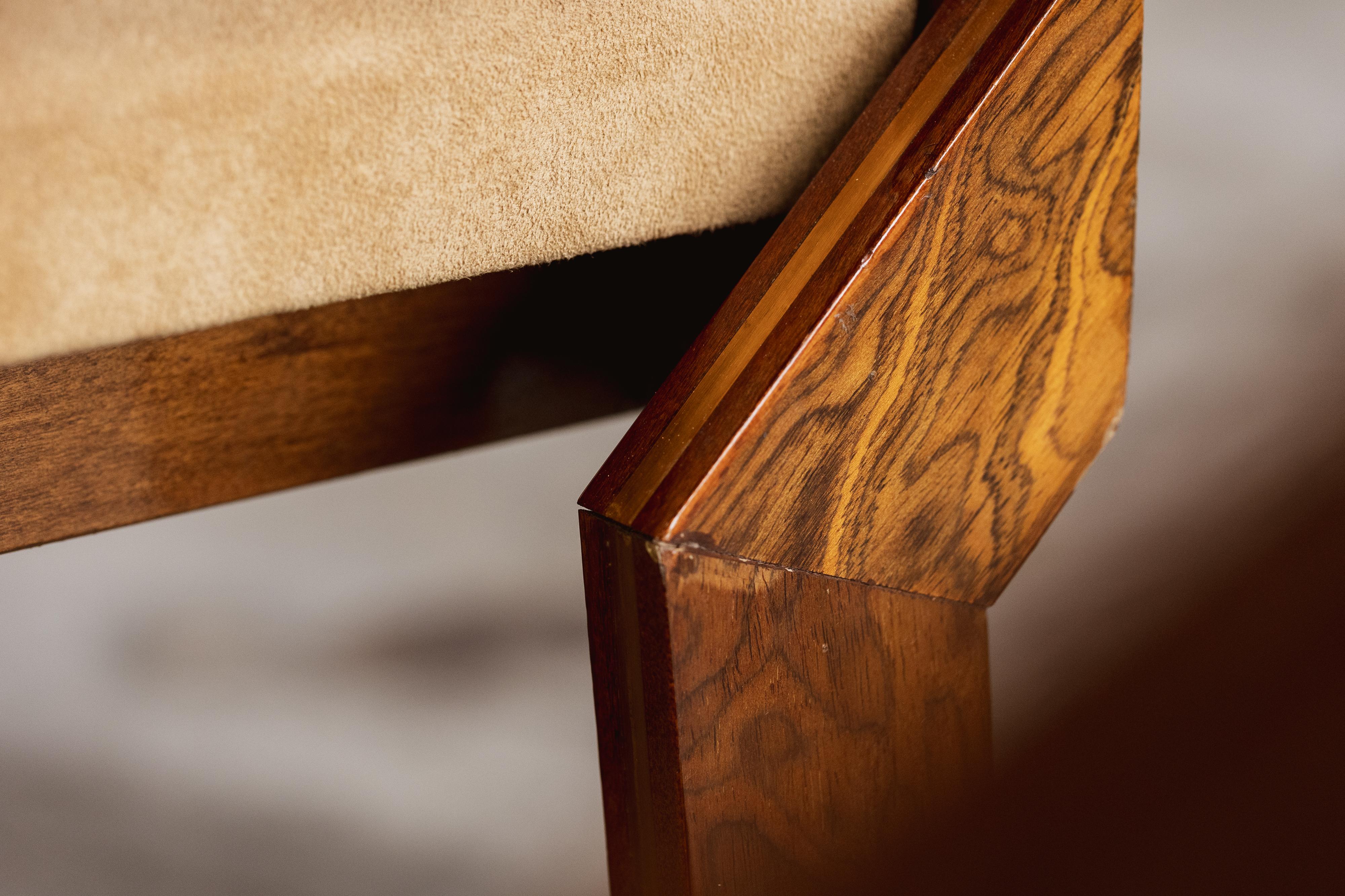 Camoscio Sedie da pranzo scultoree Romeo Rega, 1970, Set di 2 in vendita