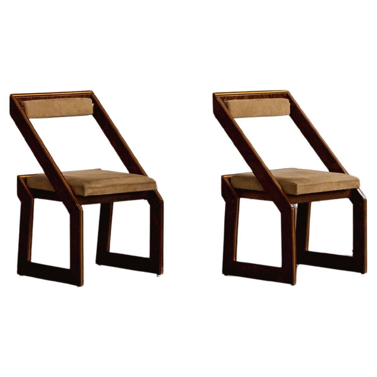 Romeo Rega Sculptural Dining Chairs, 1970, Set of 2