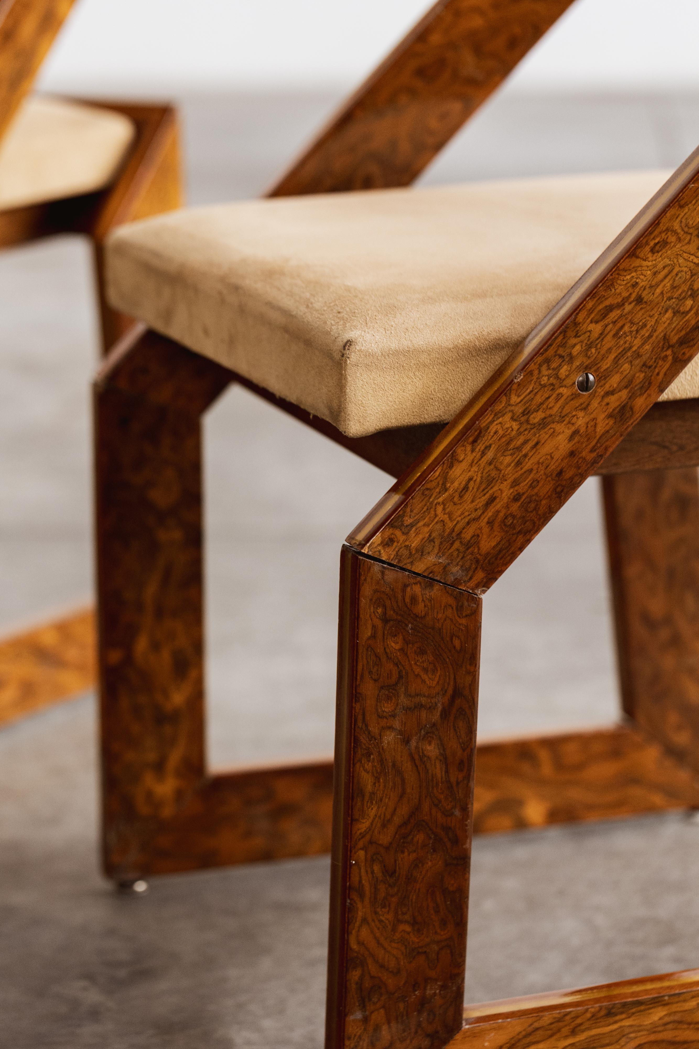 Romeo Rega Sculptural Dining Chairs, 1970, Set of 4 In Good Condition For Sale In Lonigo, Veneto