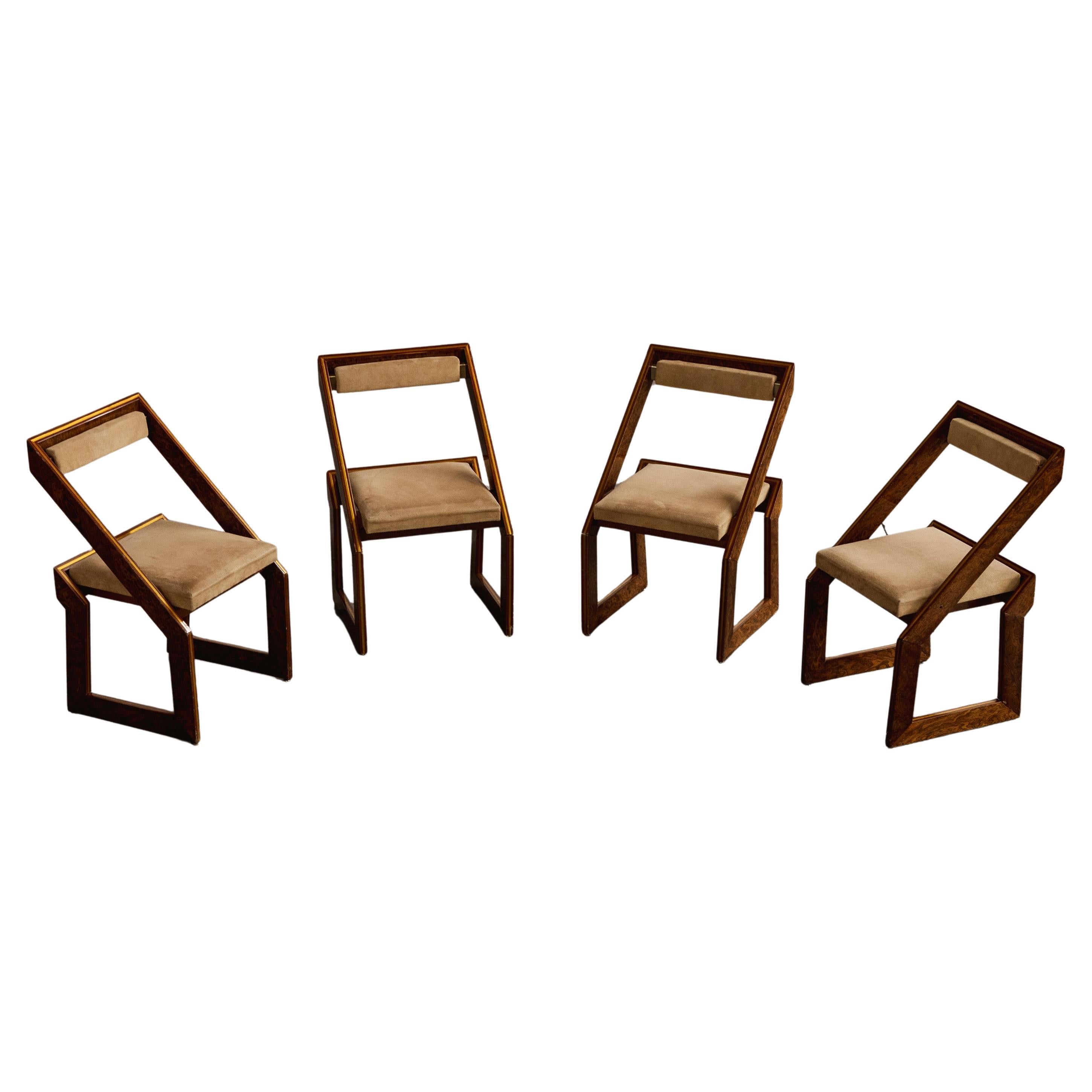Romeo Rega Sculptural Dining Chairs, 1970, Set of 4 For Sale