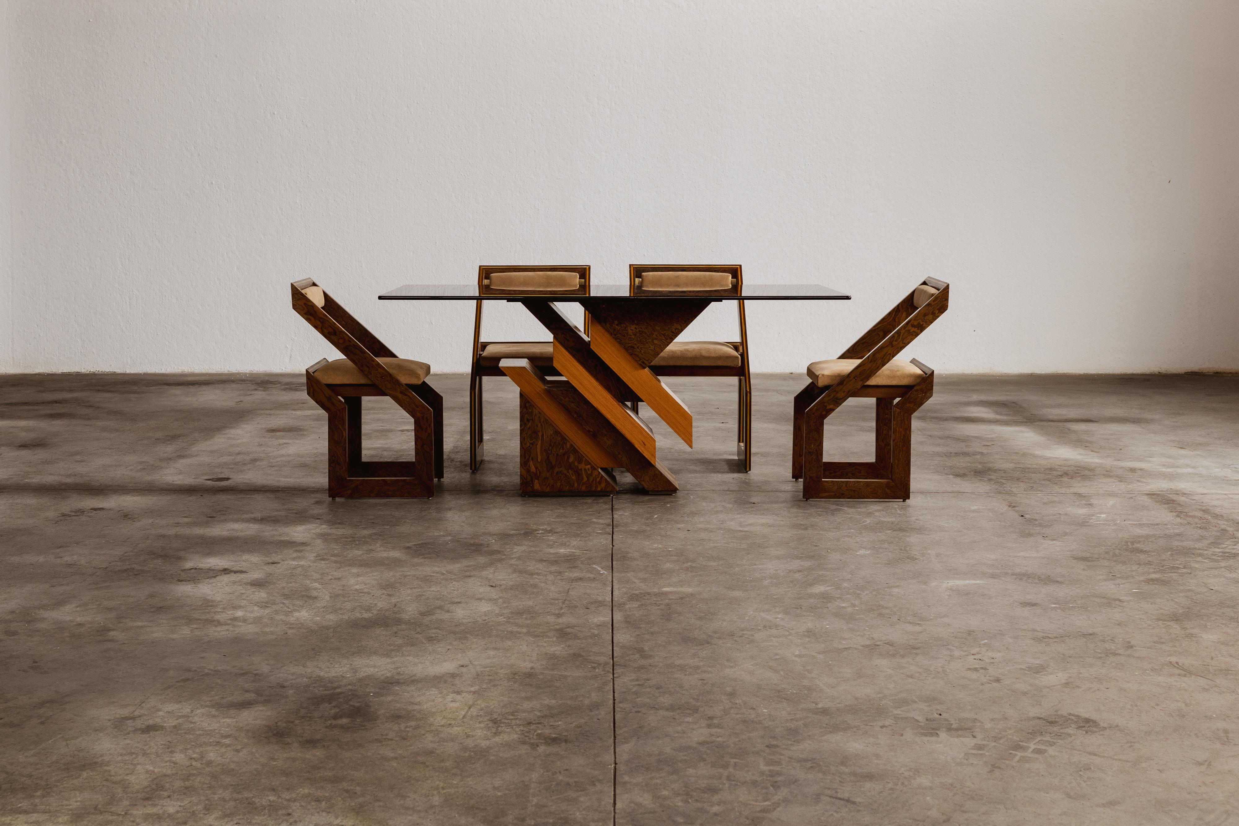 Set da pranzo scultoreo Romeo Rega, 1970, set di 7 persone in vendita 5