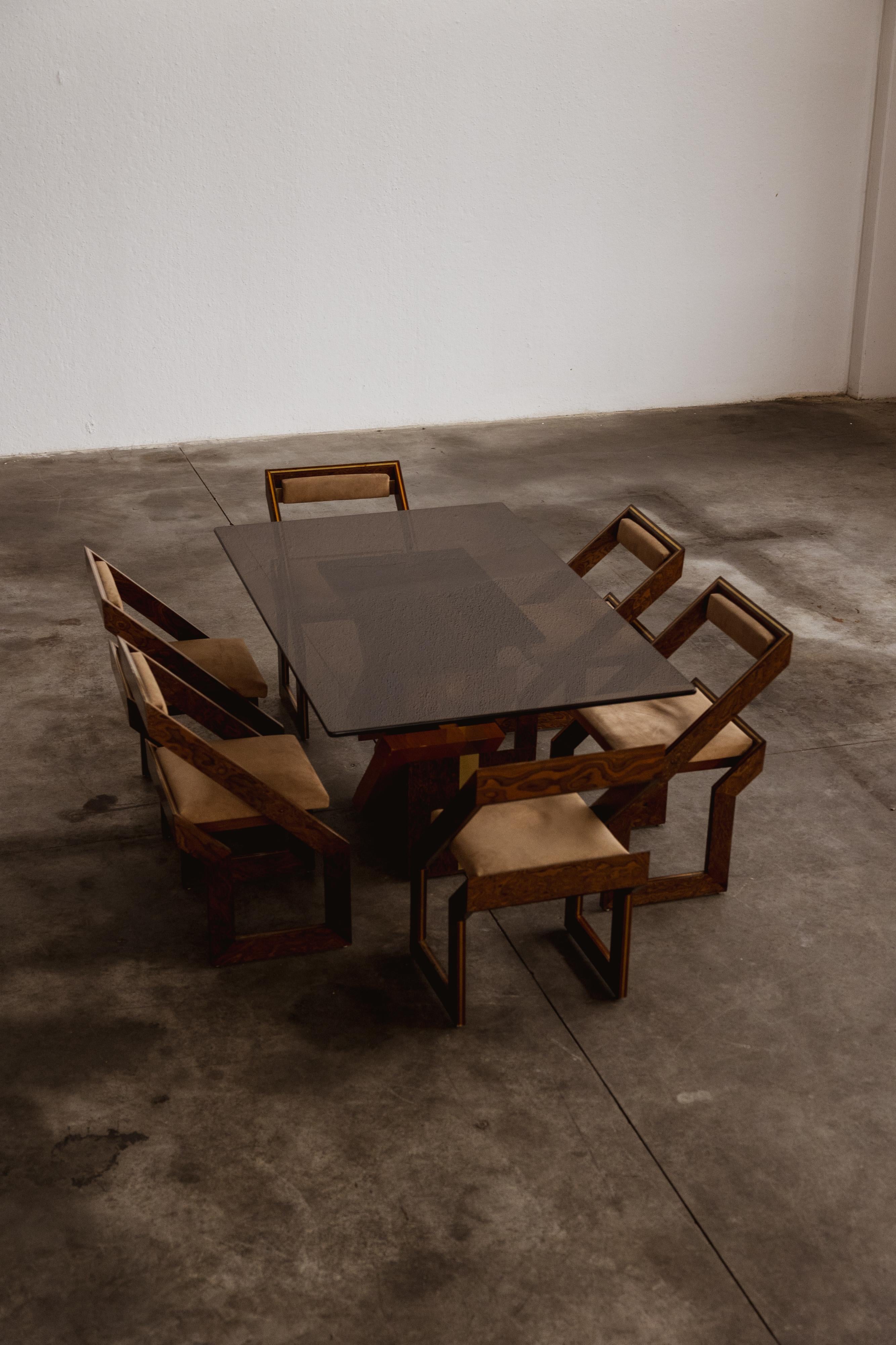 Set da pranzo scultoreo Romeo Rega, 1970, set di 7 persone in vendita 6