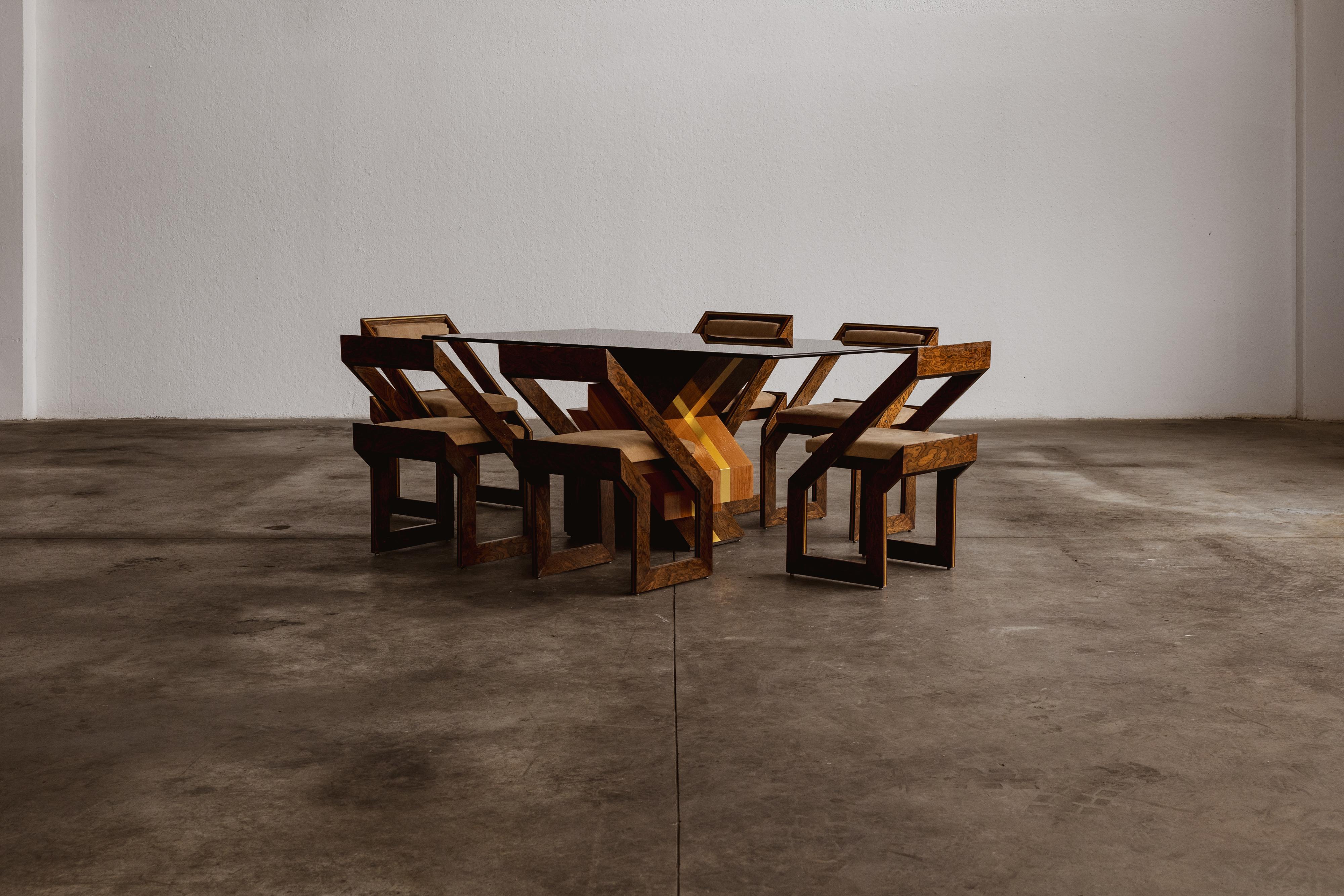 Set da pranzo scultoreo Romeo Rega, 1970, set di 7 persone in vendita 8