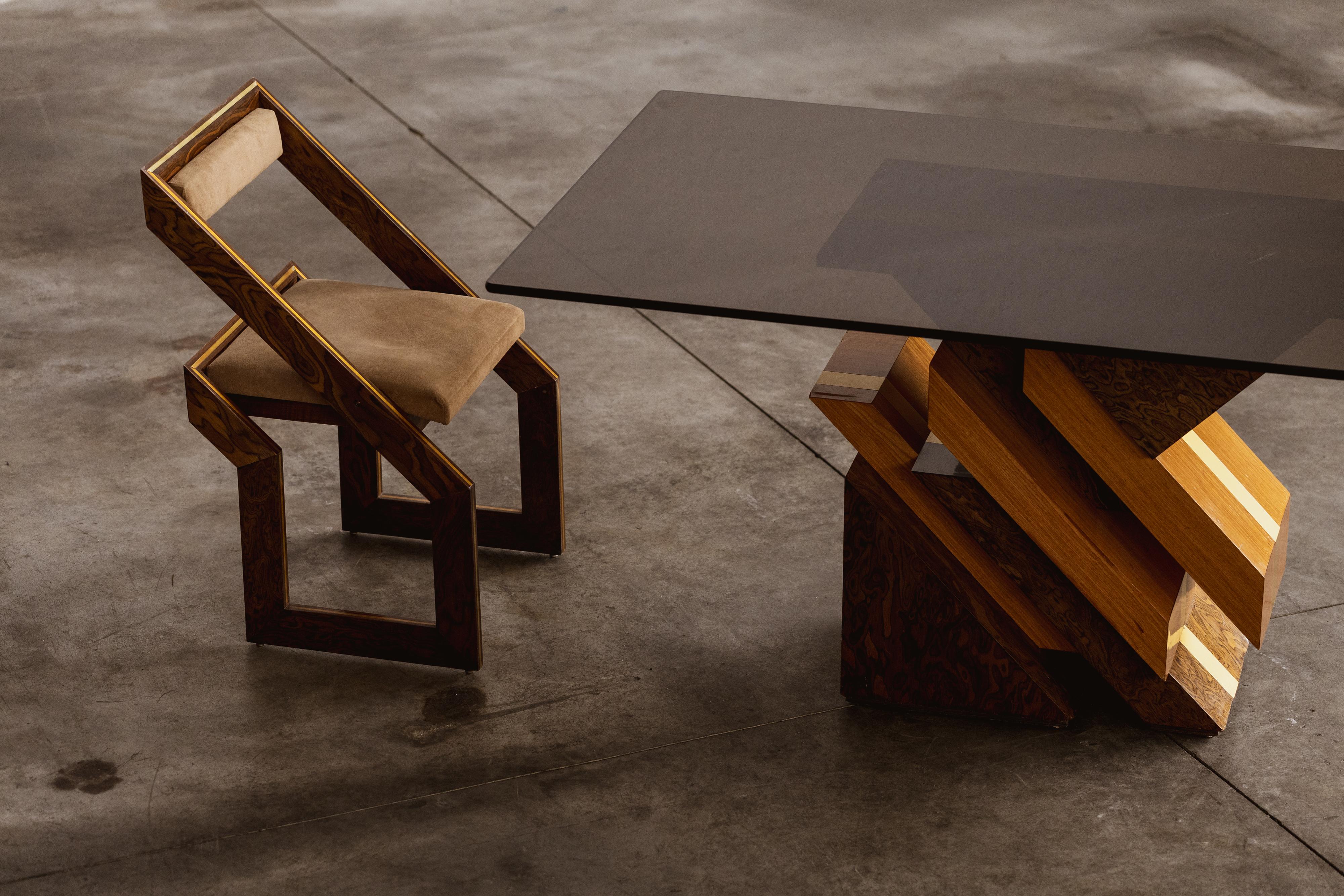 Fine XX secolo Set da pranzo scultoreo Romeo Rega, 1970, set di 7 persone in vendita