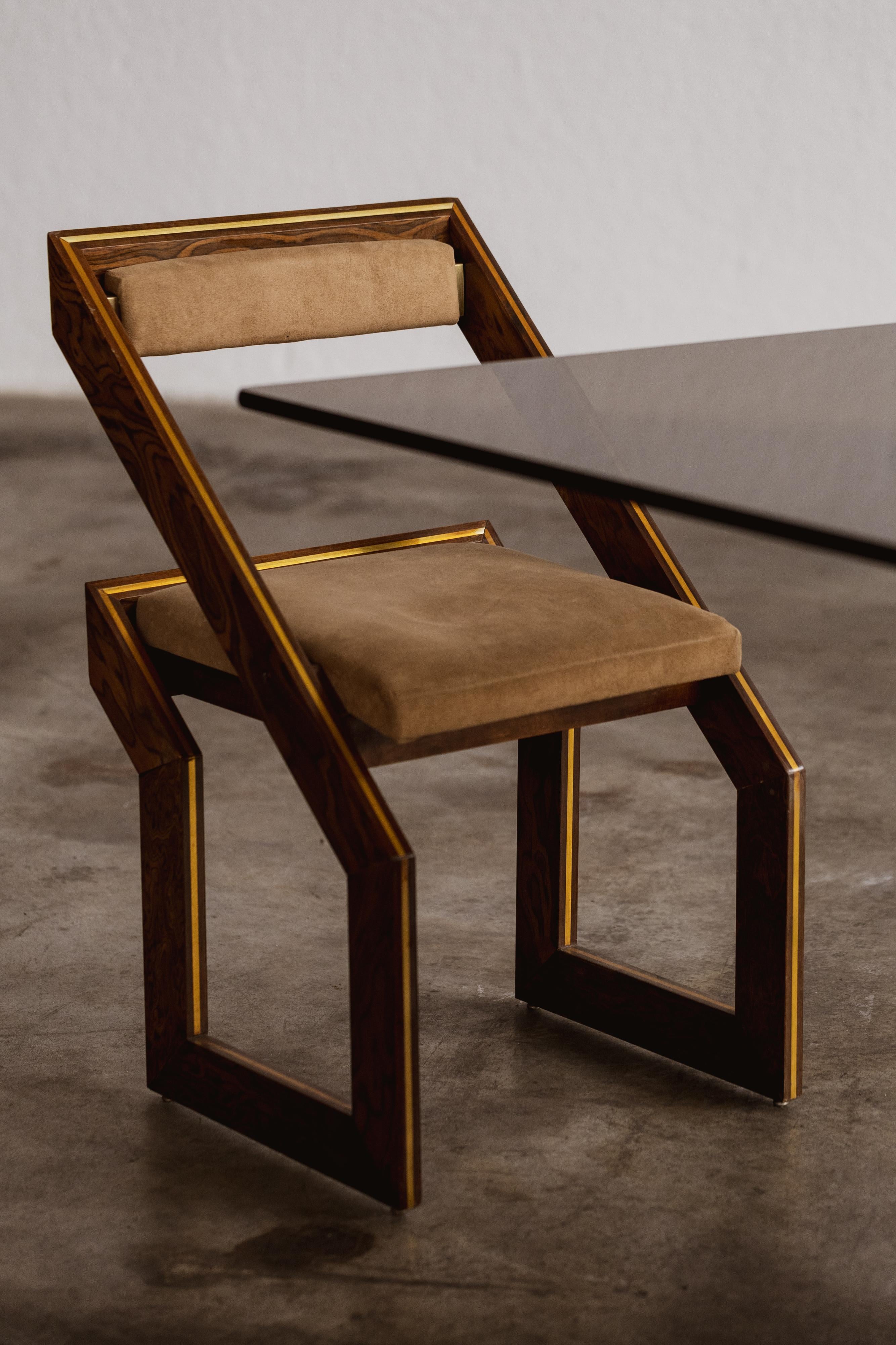 Ottone Set da pranzo scultoreo Romeo Rega, 1970, set di 7 persone in vendita